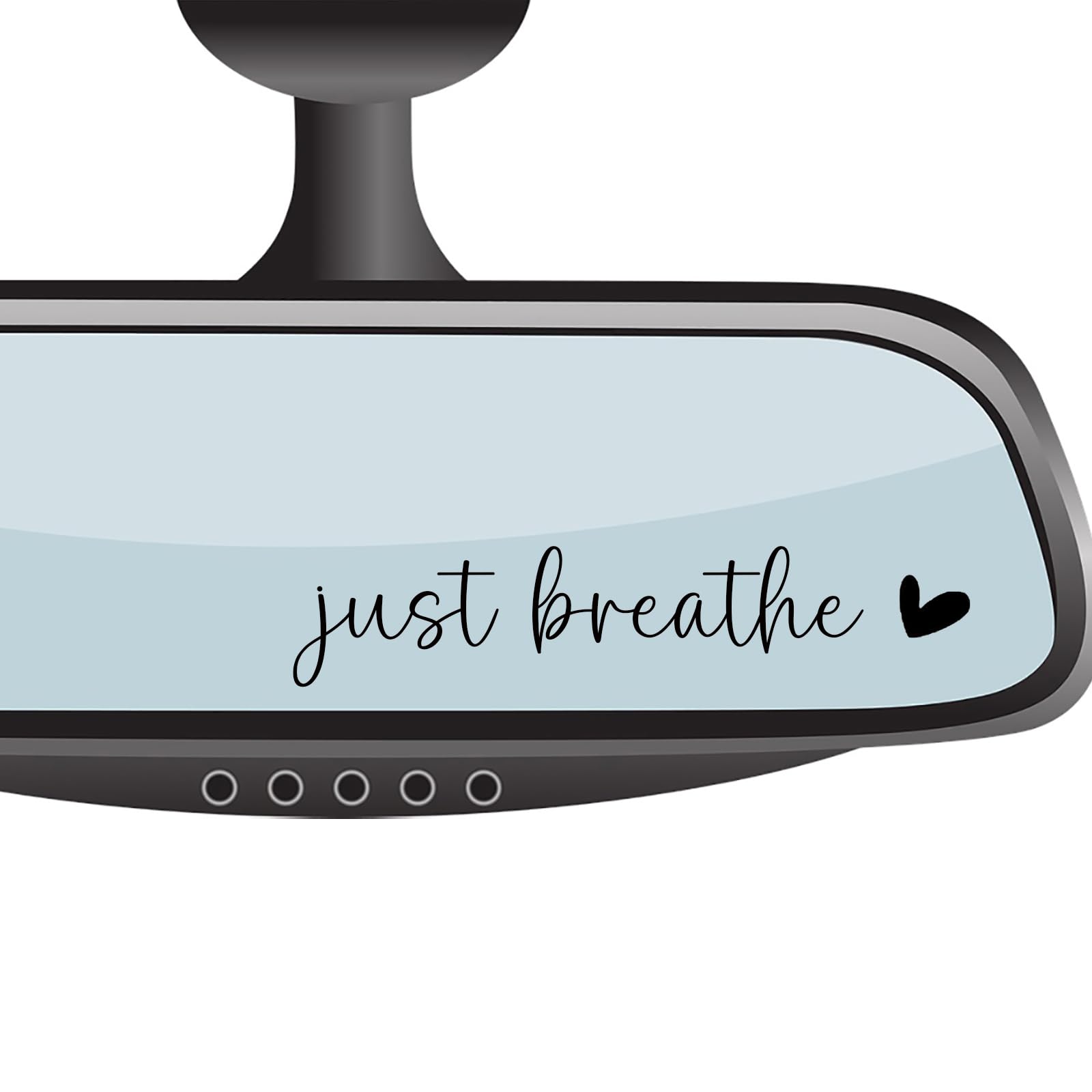 4 pack Just Breathe rear view mirror sticker set