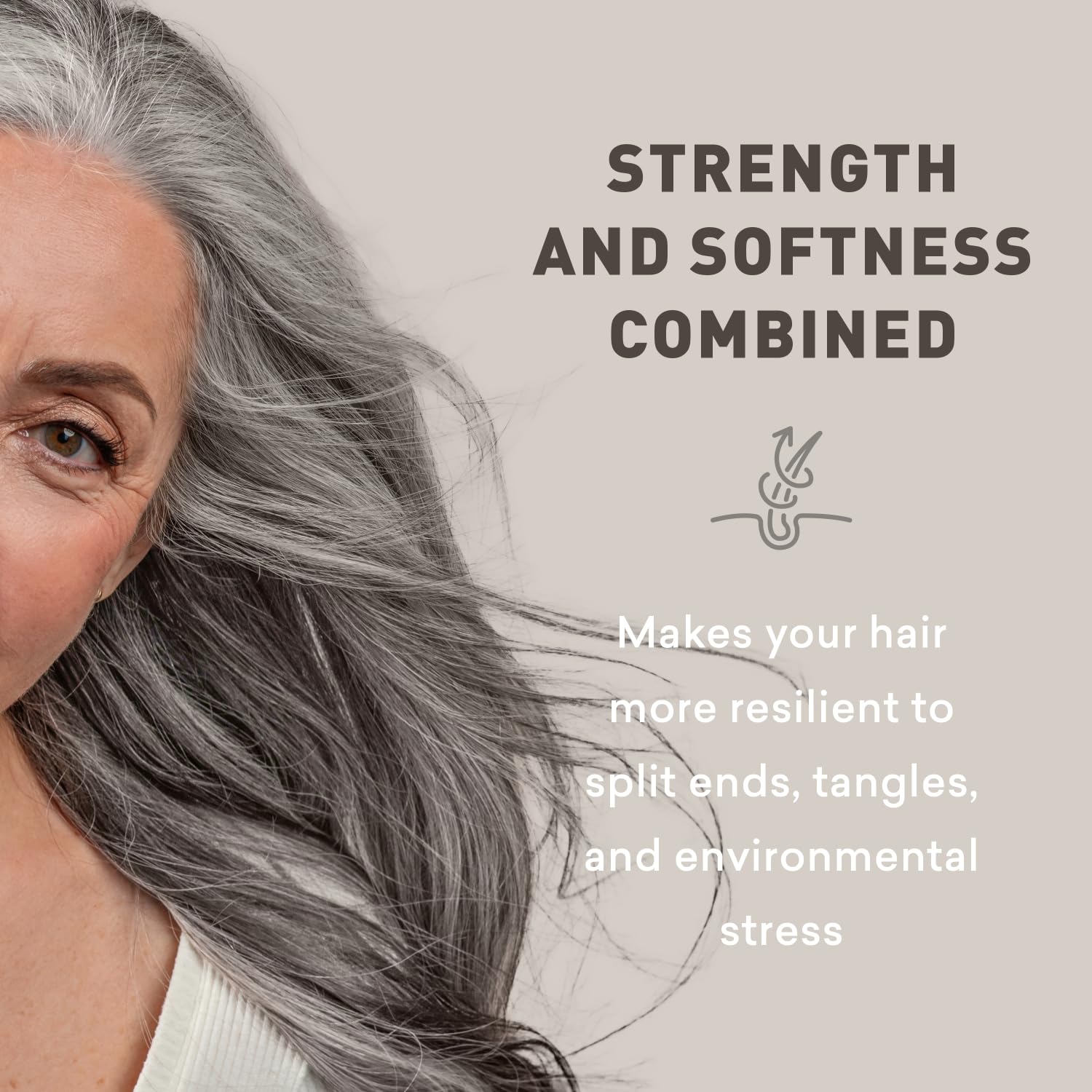 Restorative formula moisturizes gray hair deeply