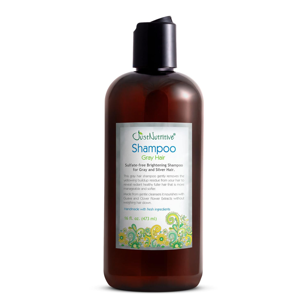 Just Nutritive Gray Hair Shampoo packaging 16 oz bottle