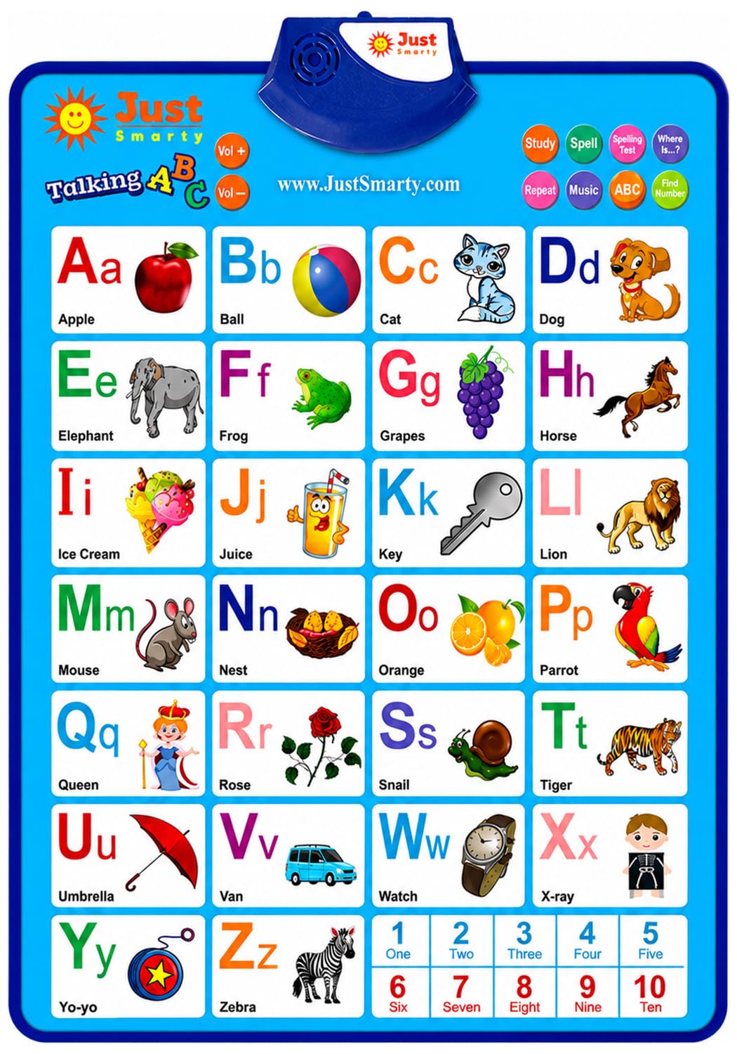 Just Smarty Interactive Alphabet Wall Chart blue packaging
