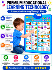 Interactive alphabet wall chart for home use blue