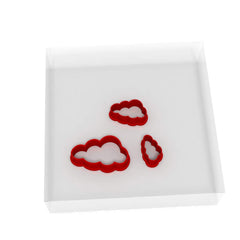 JUST Tiny Cloud Shape Cutters 3 set sizes 1.25 in 0.75 in 0.5 in for fondant