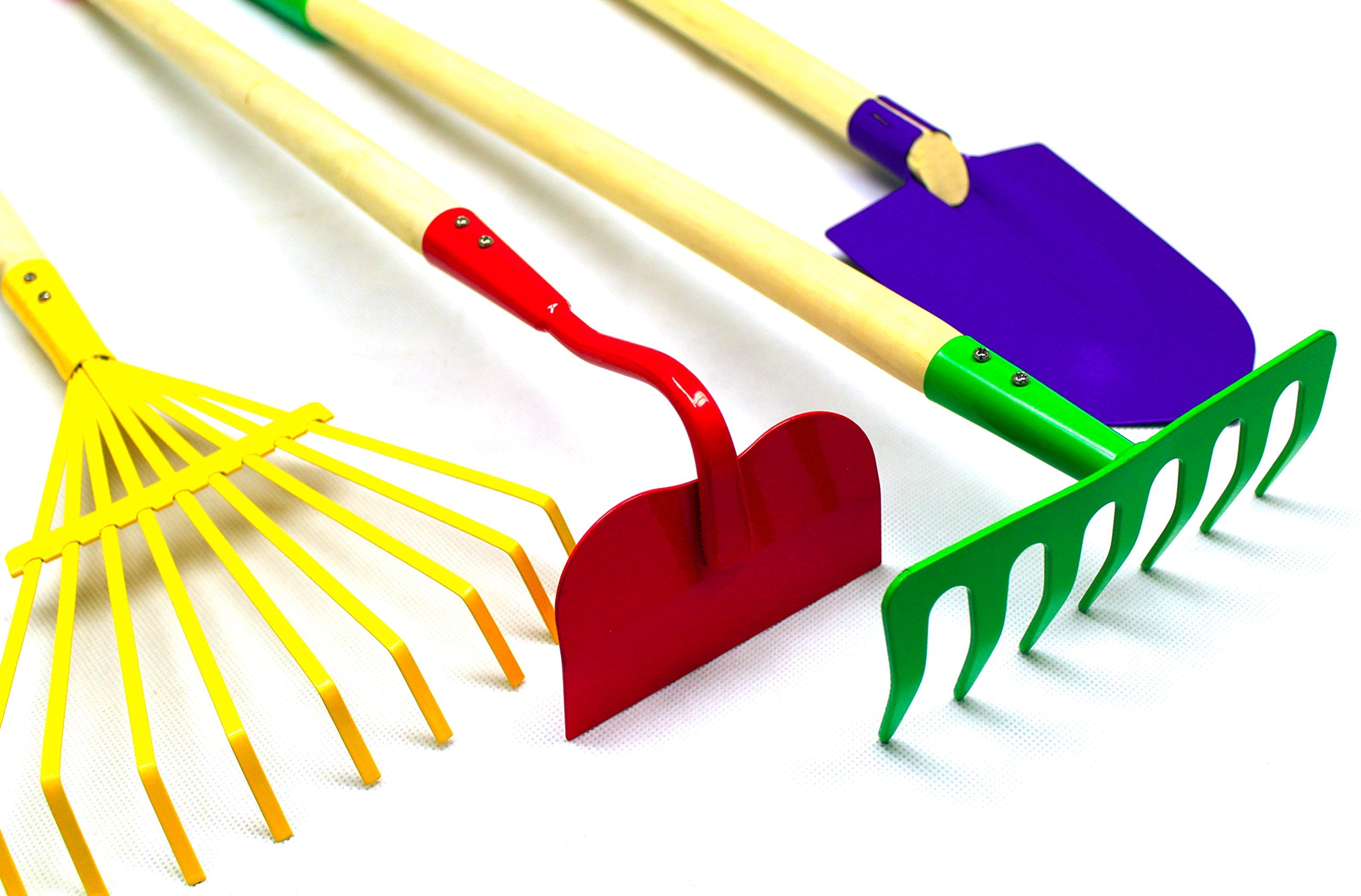 Metal heads on garden tools for durability