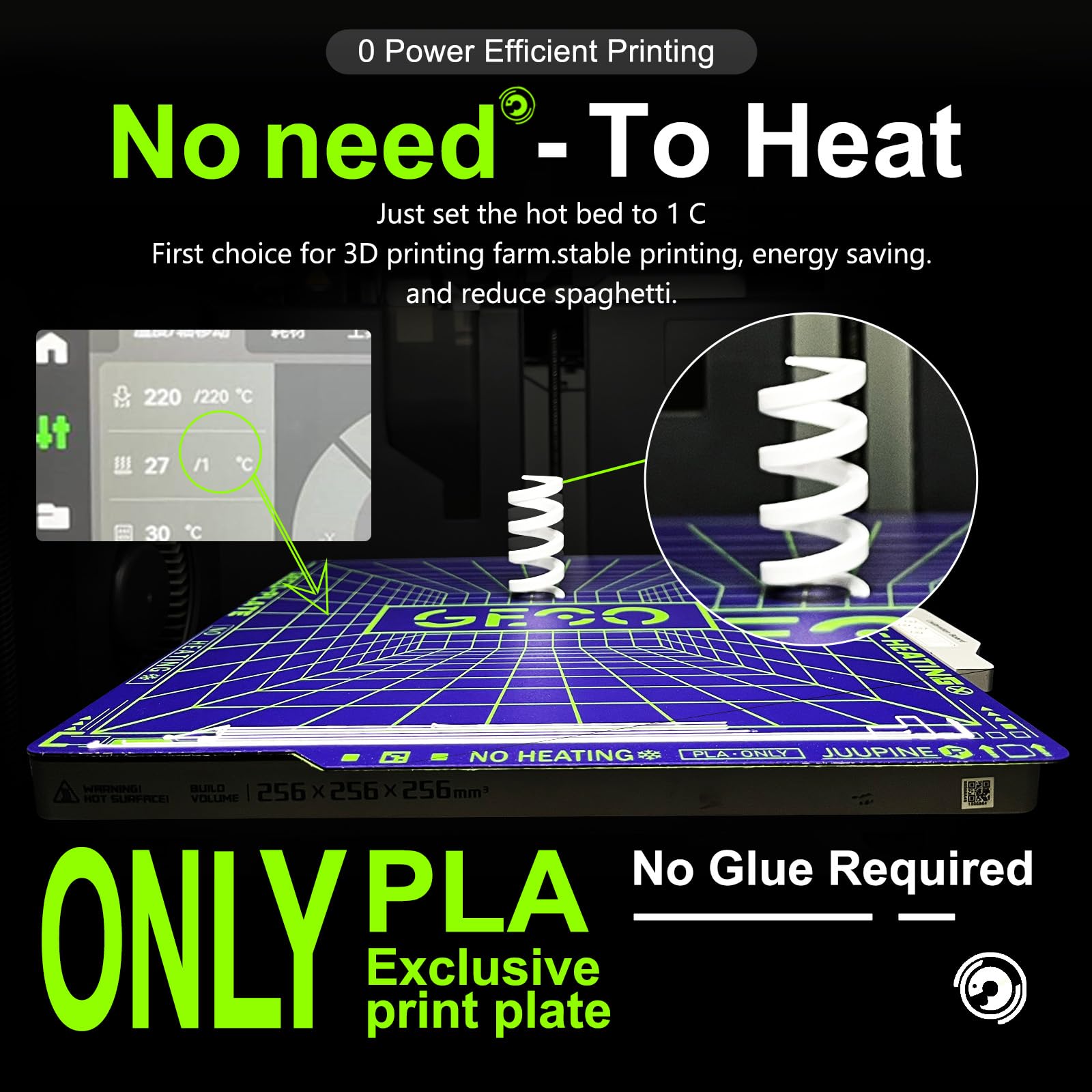 JUUPINE GECO Plate PLA cold plate X2D compatibility