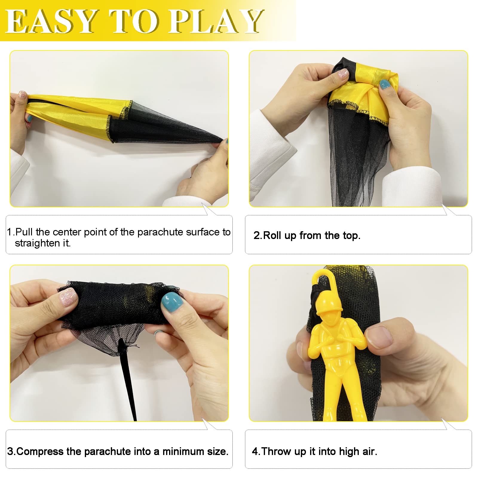 Juuxncgv parachute toy yellow color 10 pack
