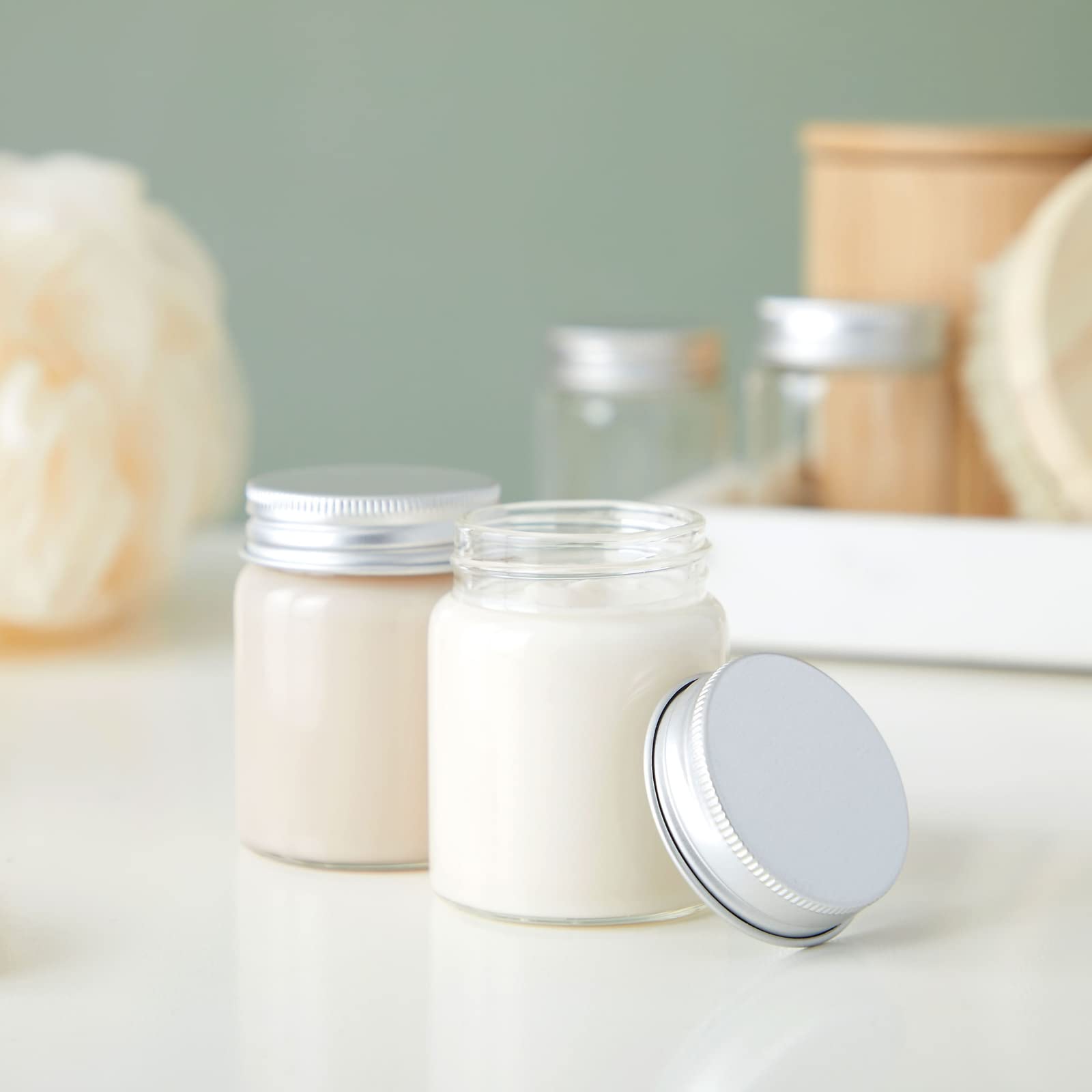 Juvale clear art deco glass jars with lids for jams