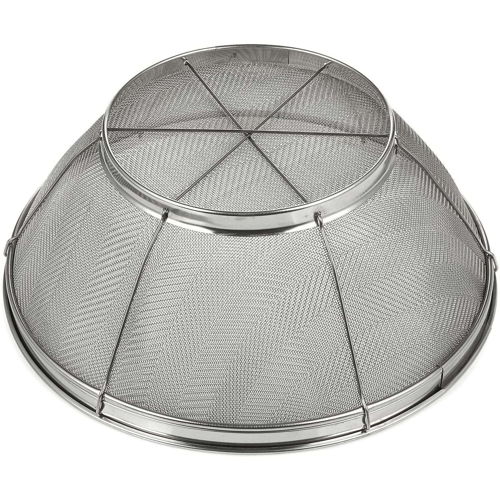 Juvale silver stainless steel strainer close up
