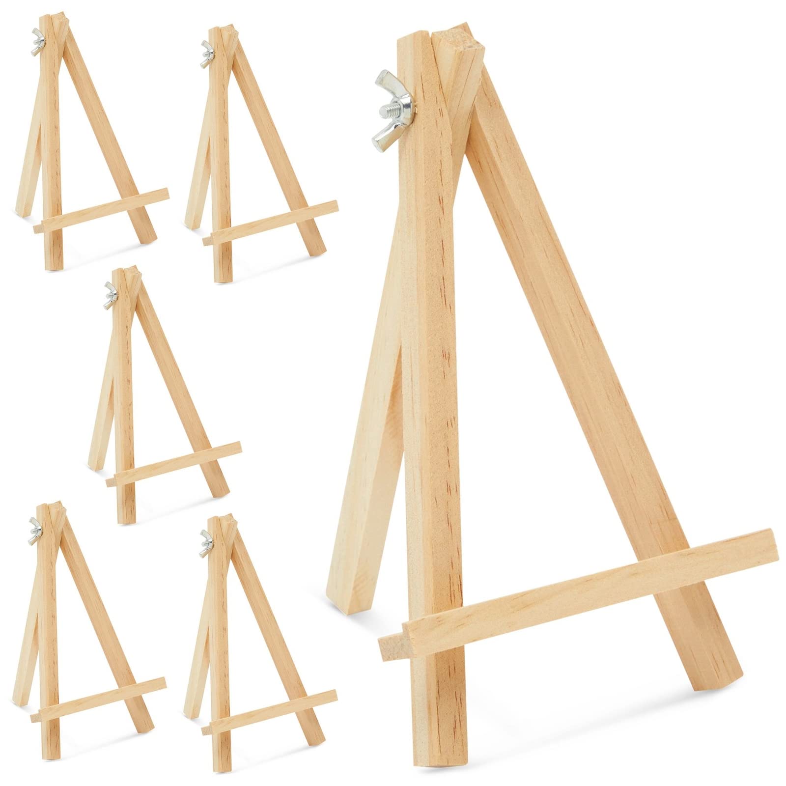 Juvale mini easel stand 7 inch light brown lotus wood