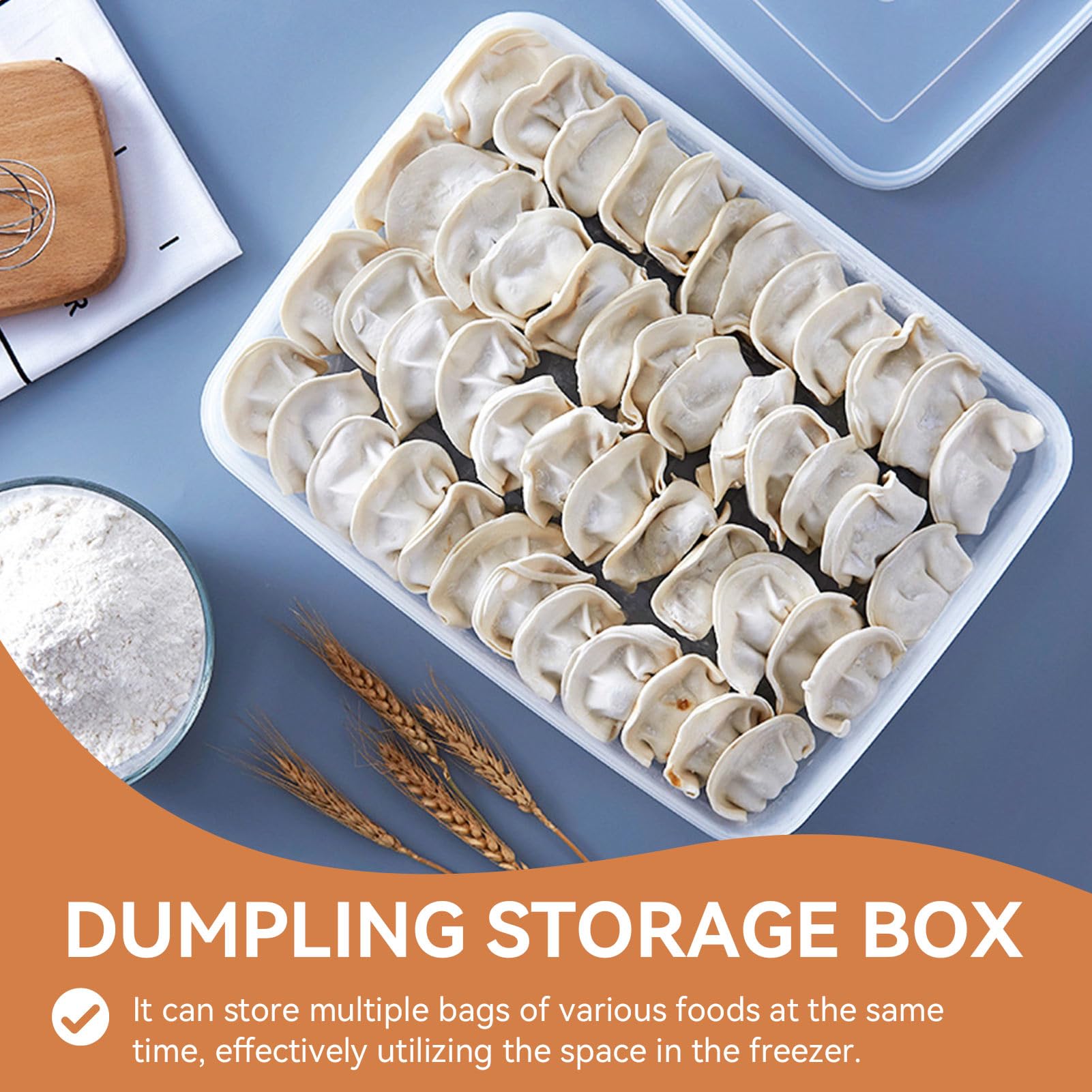 Large capacity dumpling storage box with lid