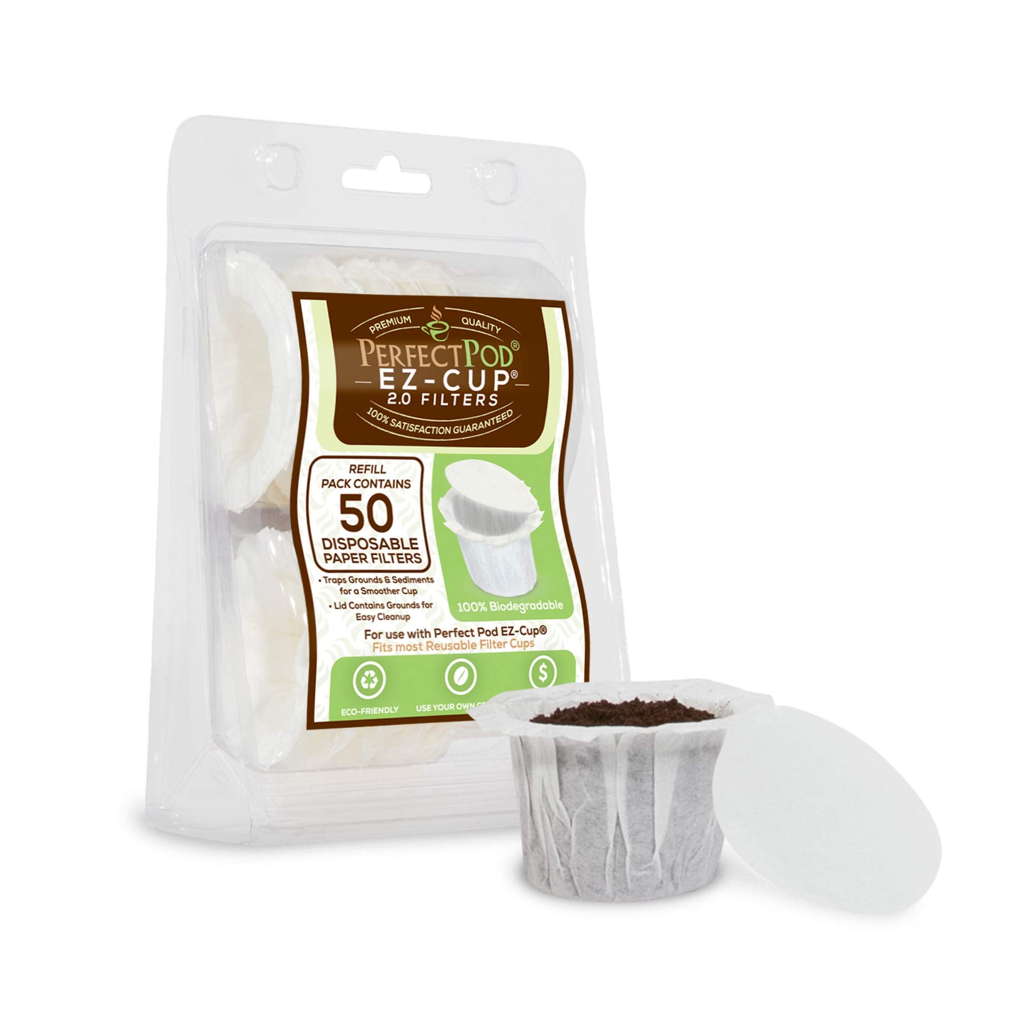 EZ-Cup paper filters for coffee pods product setup