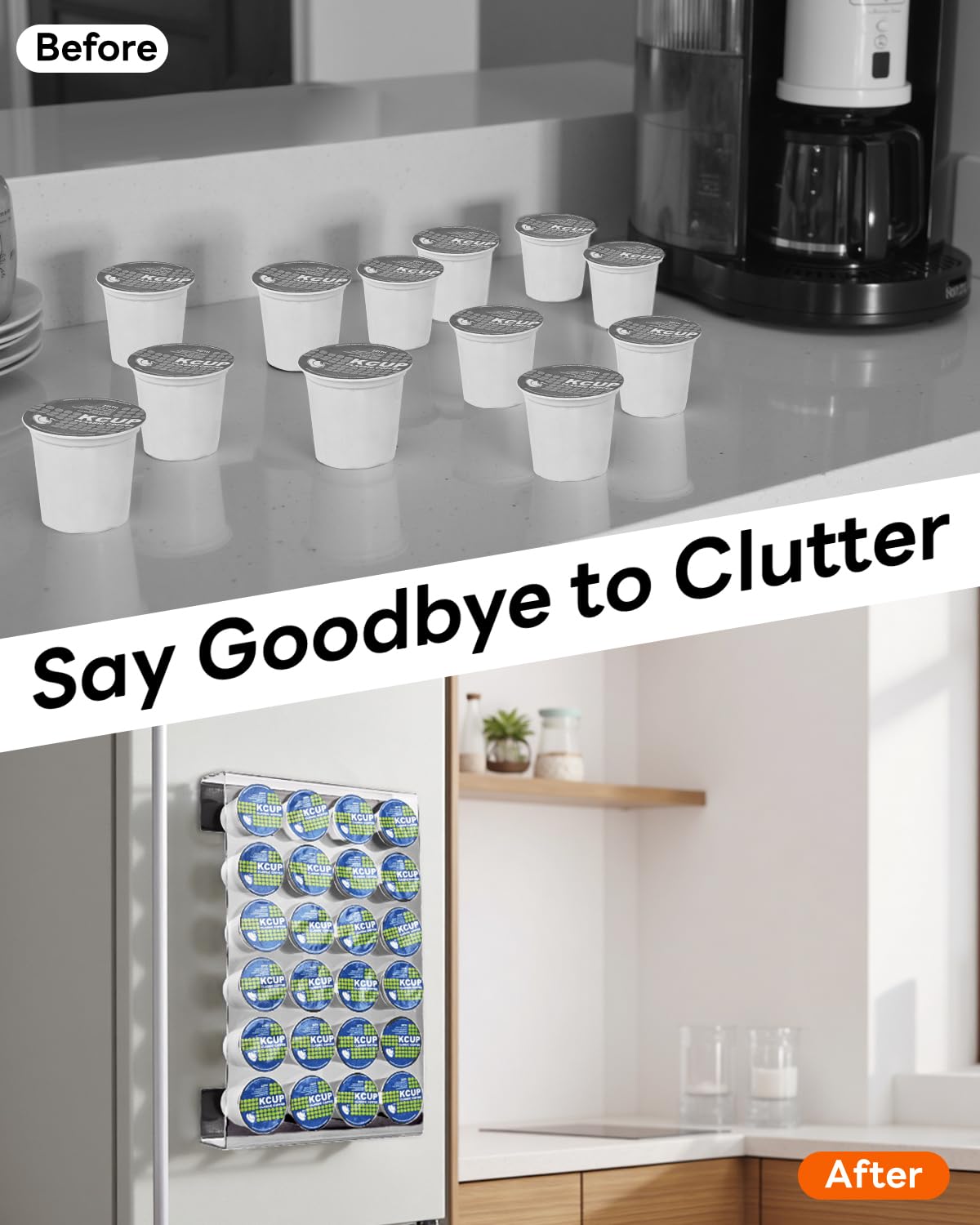 IntreLife magnetic fridge coffee pod organizer