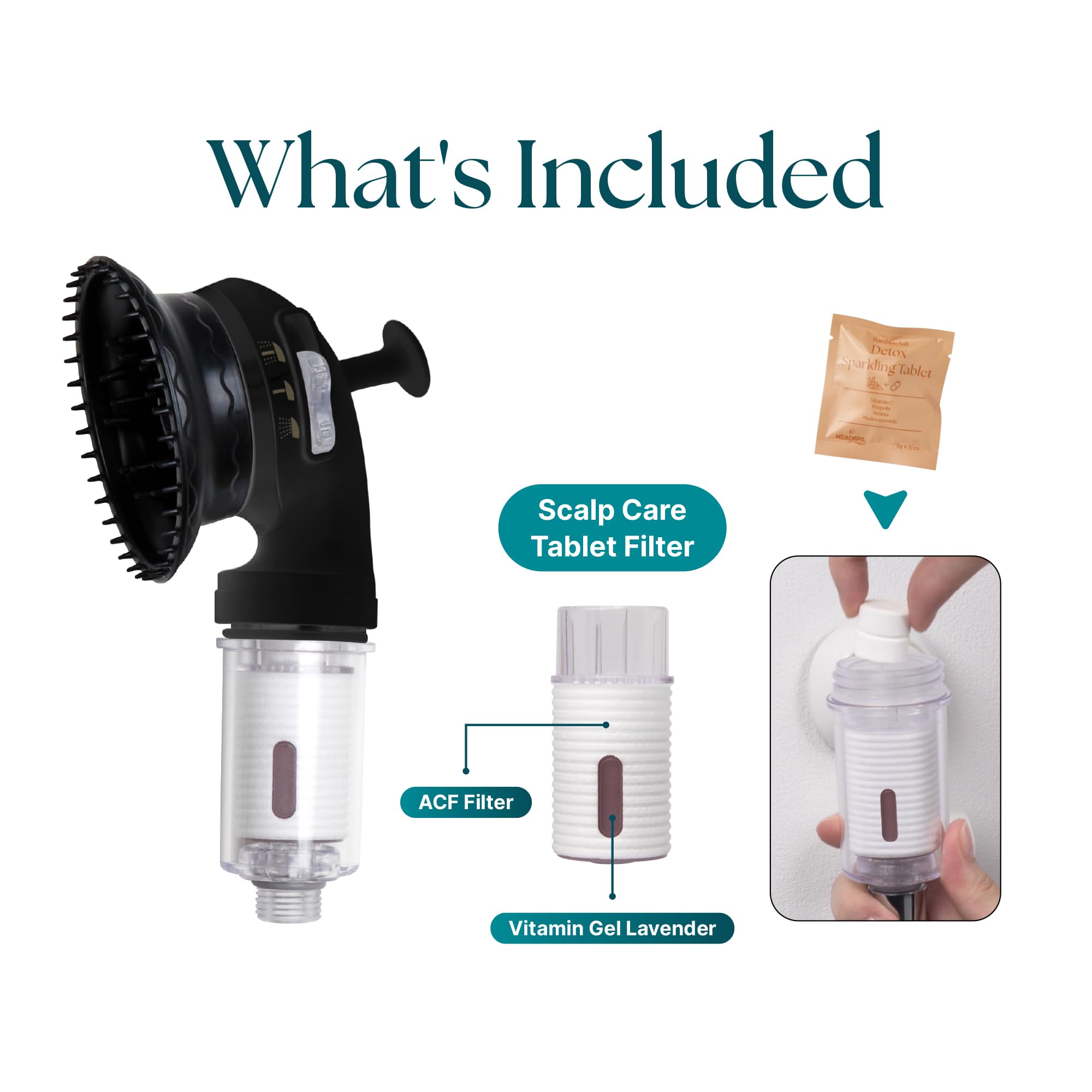 K HEADSPA Aqua Luxe Filtered Shower Head microbubble technology