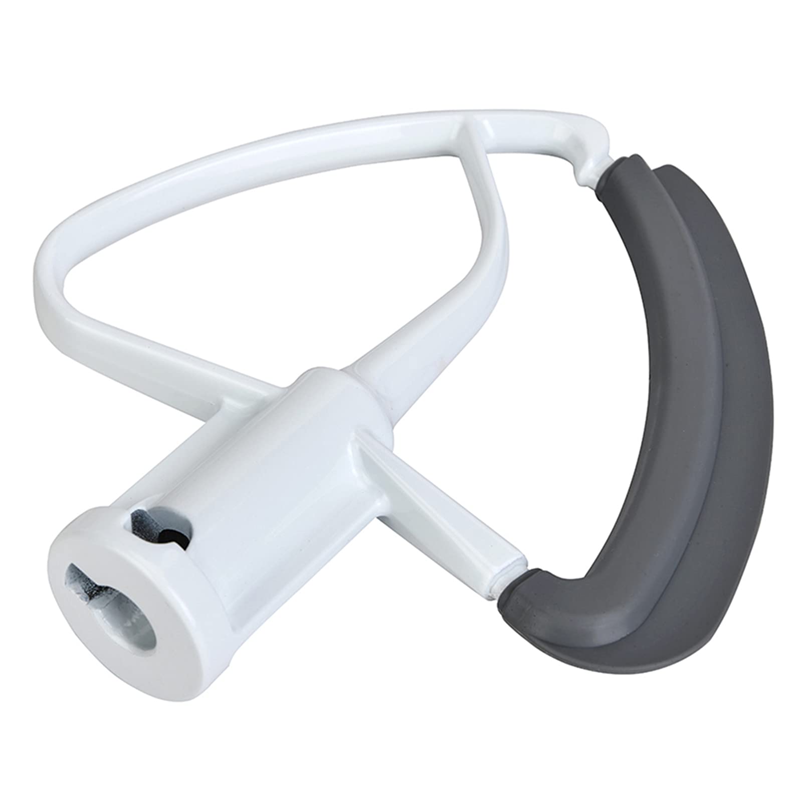 Coated metal non-stick beater with scraper edge