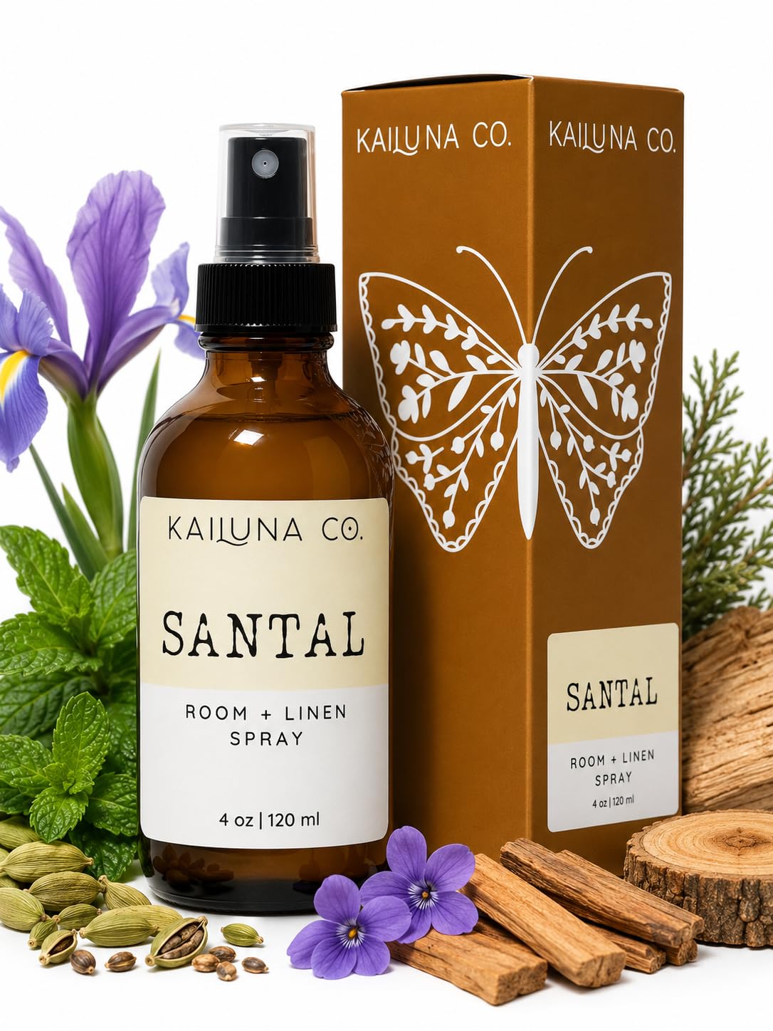 Kailuna Co Santal Artisan room and linen spray 120 ml bottle