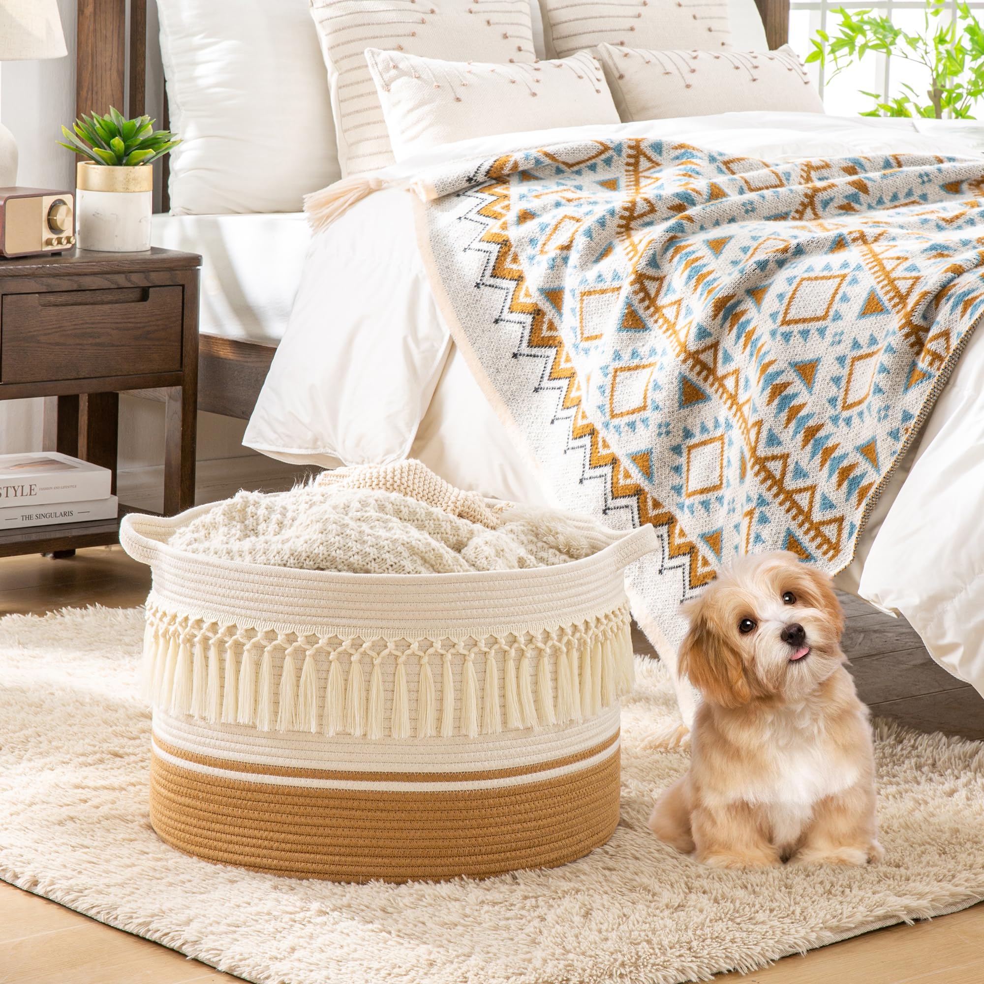 KAKAMAY blanket basket 20x20x13 size
