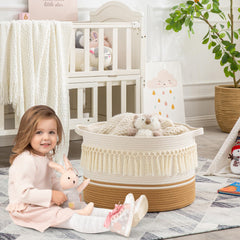 Cotton rope storage basket by KAKAMAY for nursery