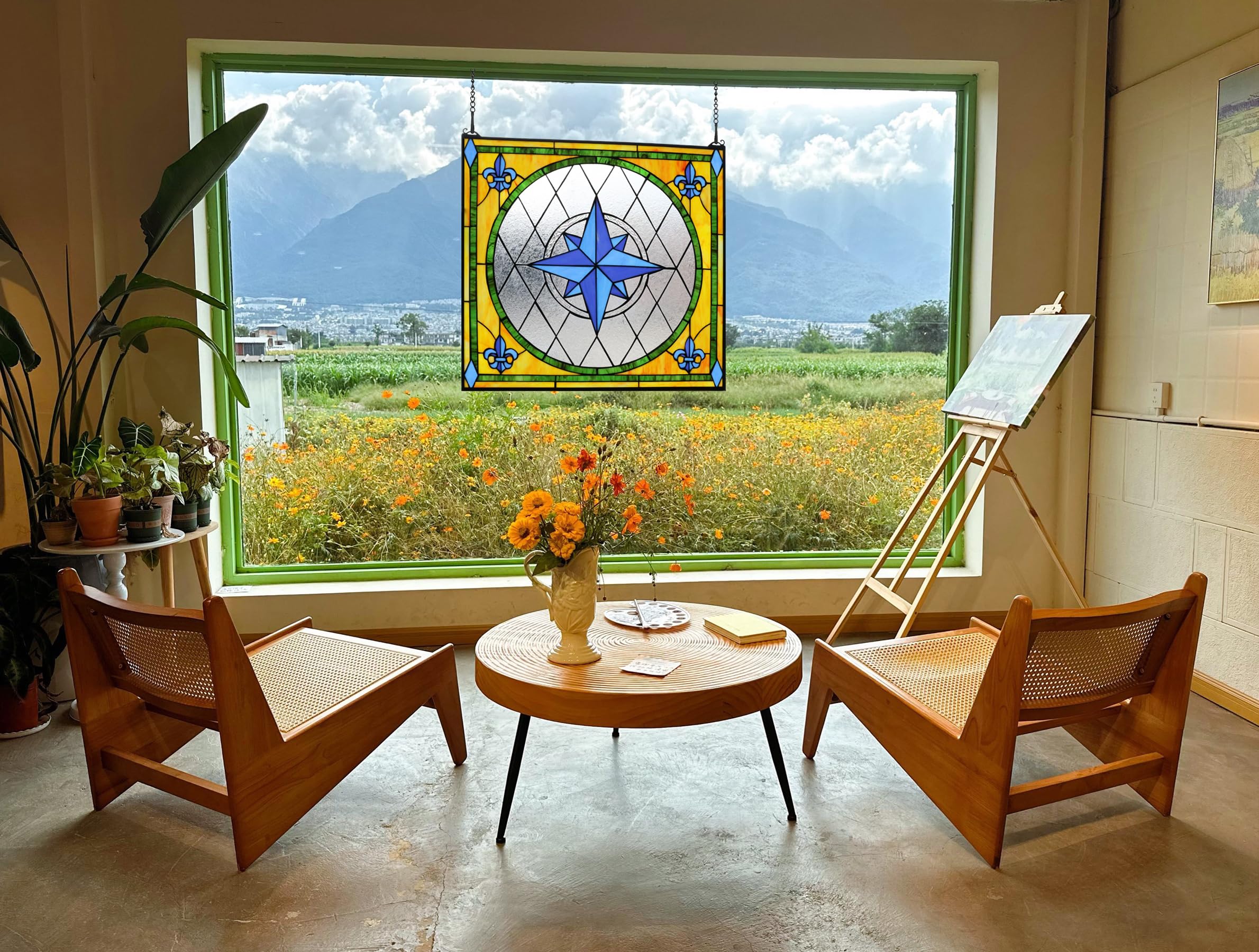 Real stained glass window hanging for home decor by YonLouky