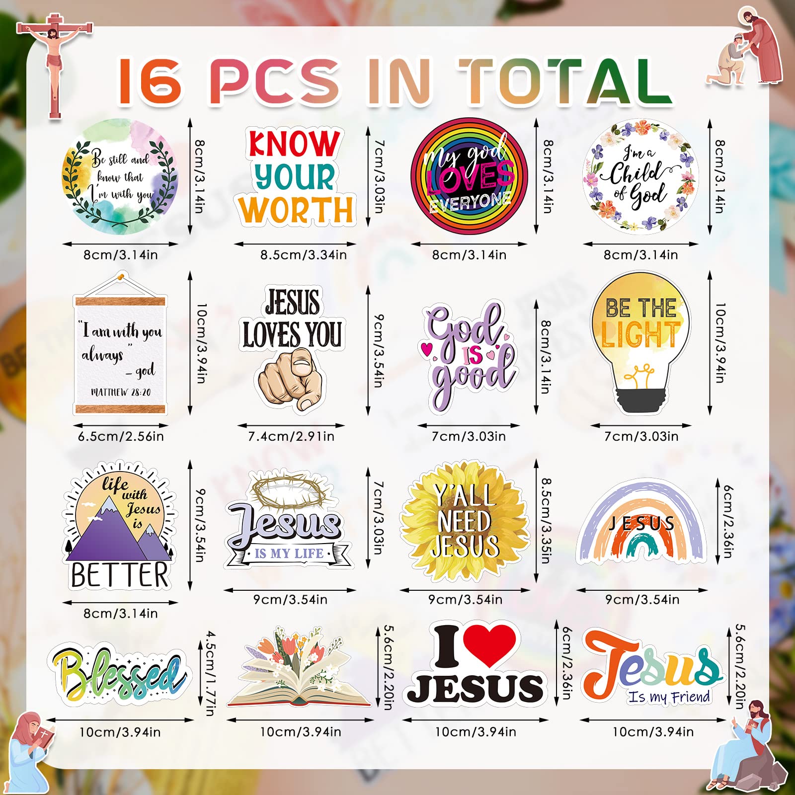 Bible verse magnets watercolor patterns for whiteboard