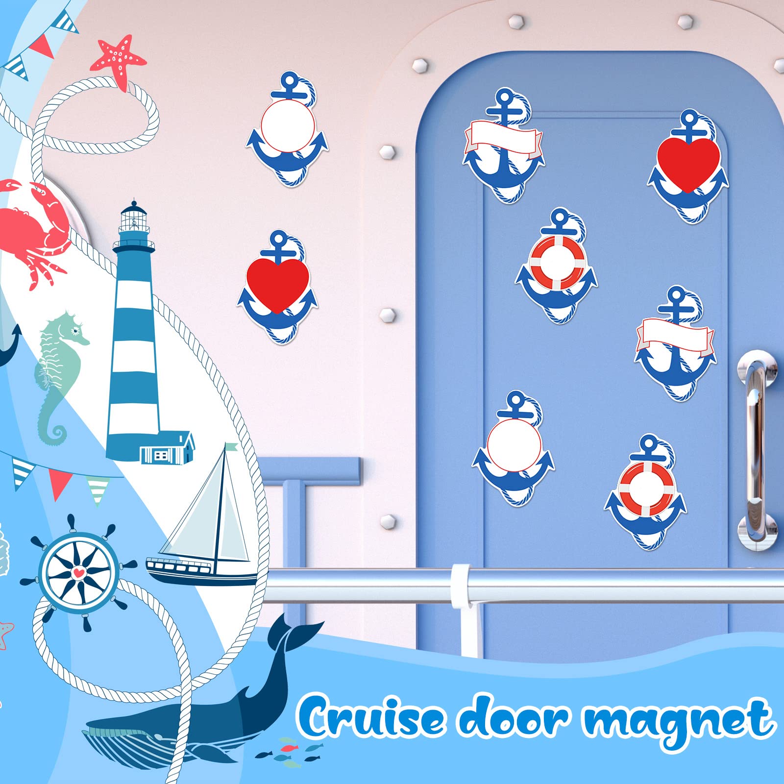 Nautical anchor magnets for home classroom and party use