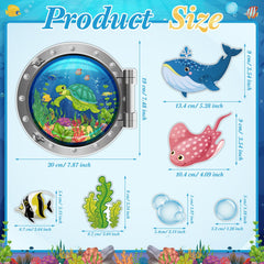Sea animals magnet stickers with turtles sharks and more