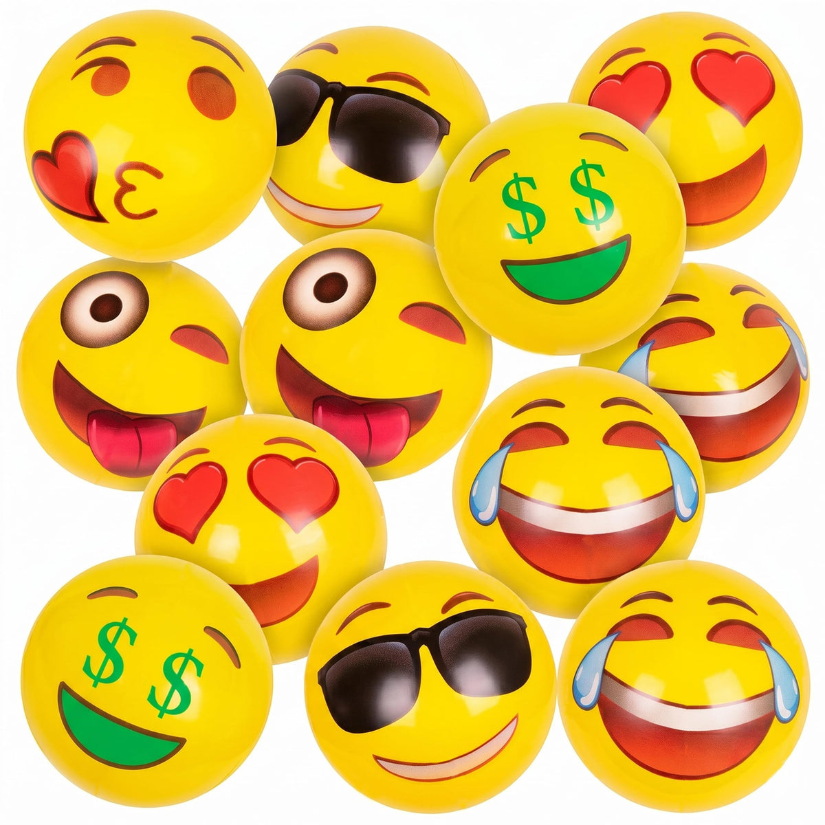 Kangaroo 12 pack emoticon inflatable beach balls