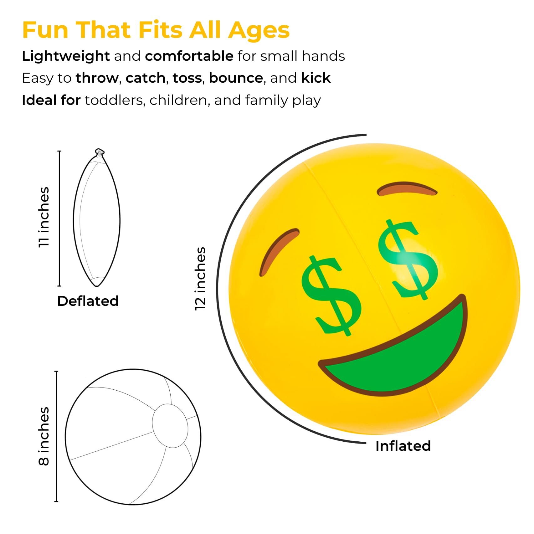 Easy to inflate and deflate beach ball