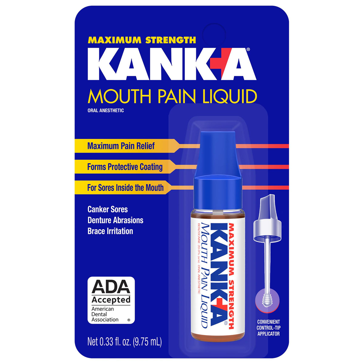 Kank-A Mouth Pain Liquid 0.33 oz packaging