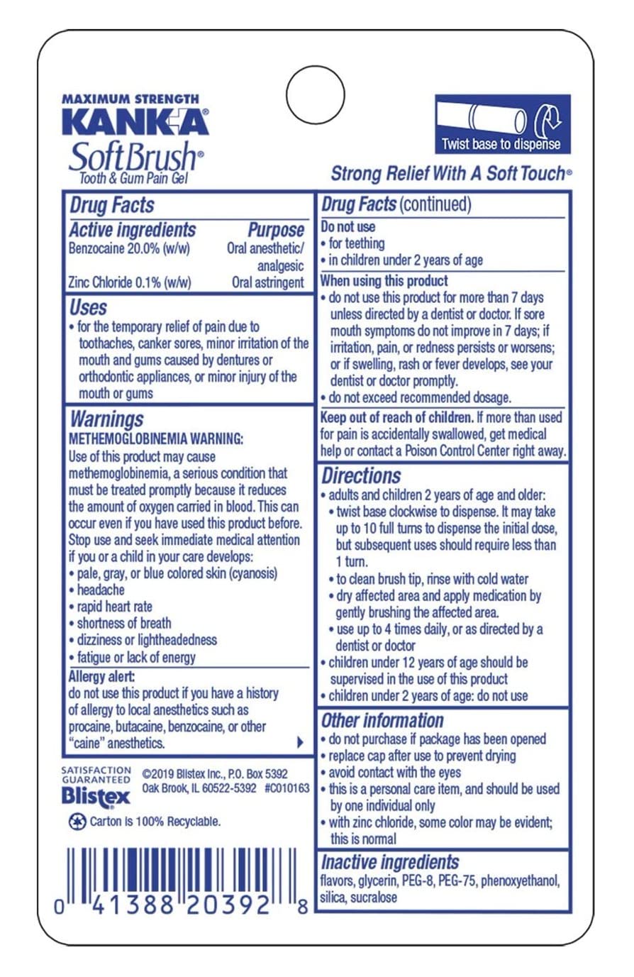 Dual analgesics for toothache and braces discomfort in Kank-A gel