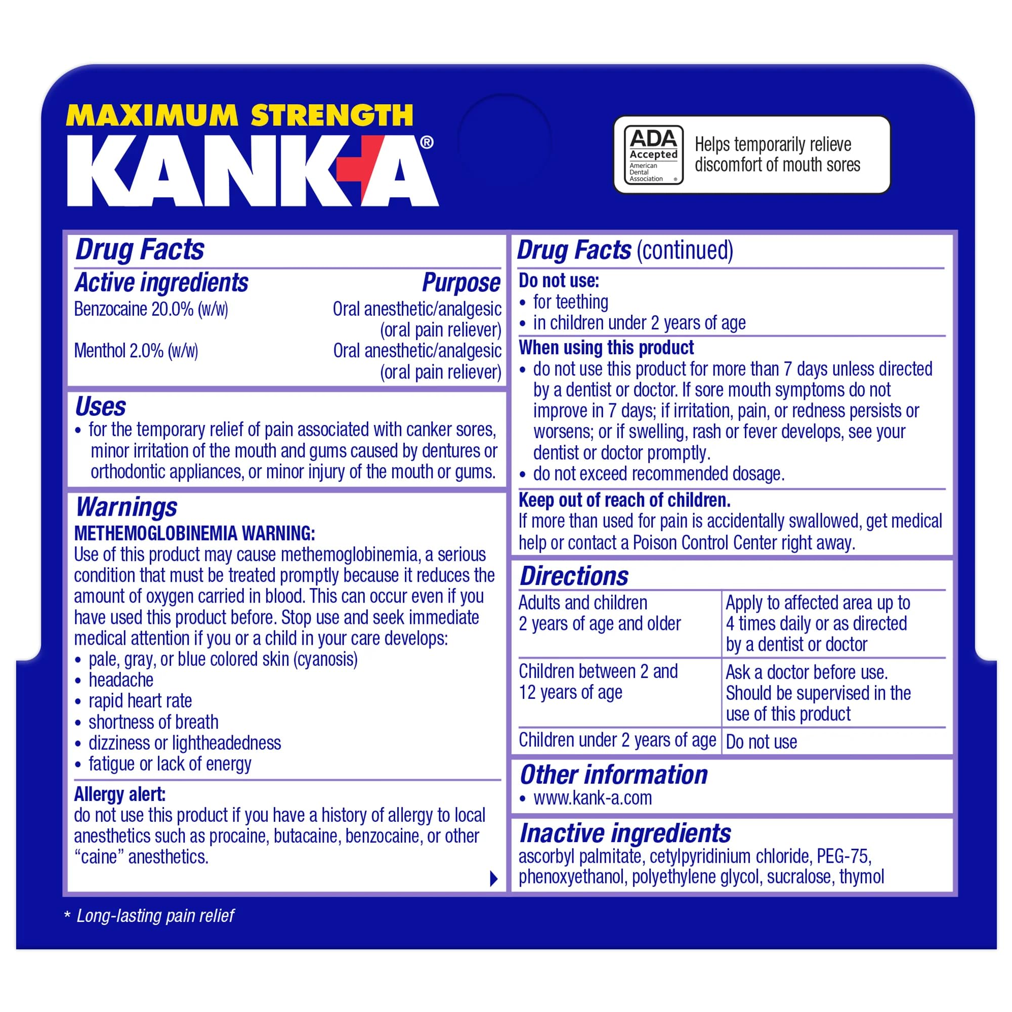 Kank-A mouth pain relief gel 0.42 oz