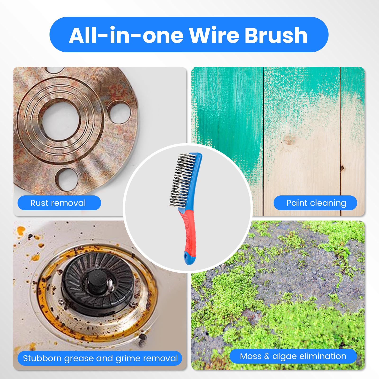 8×20 dense bristles for rust paint and grime removal