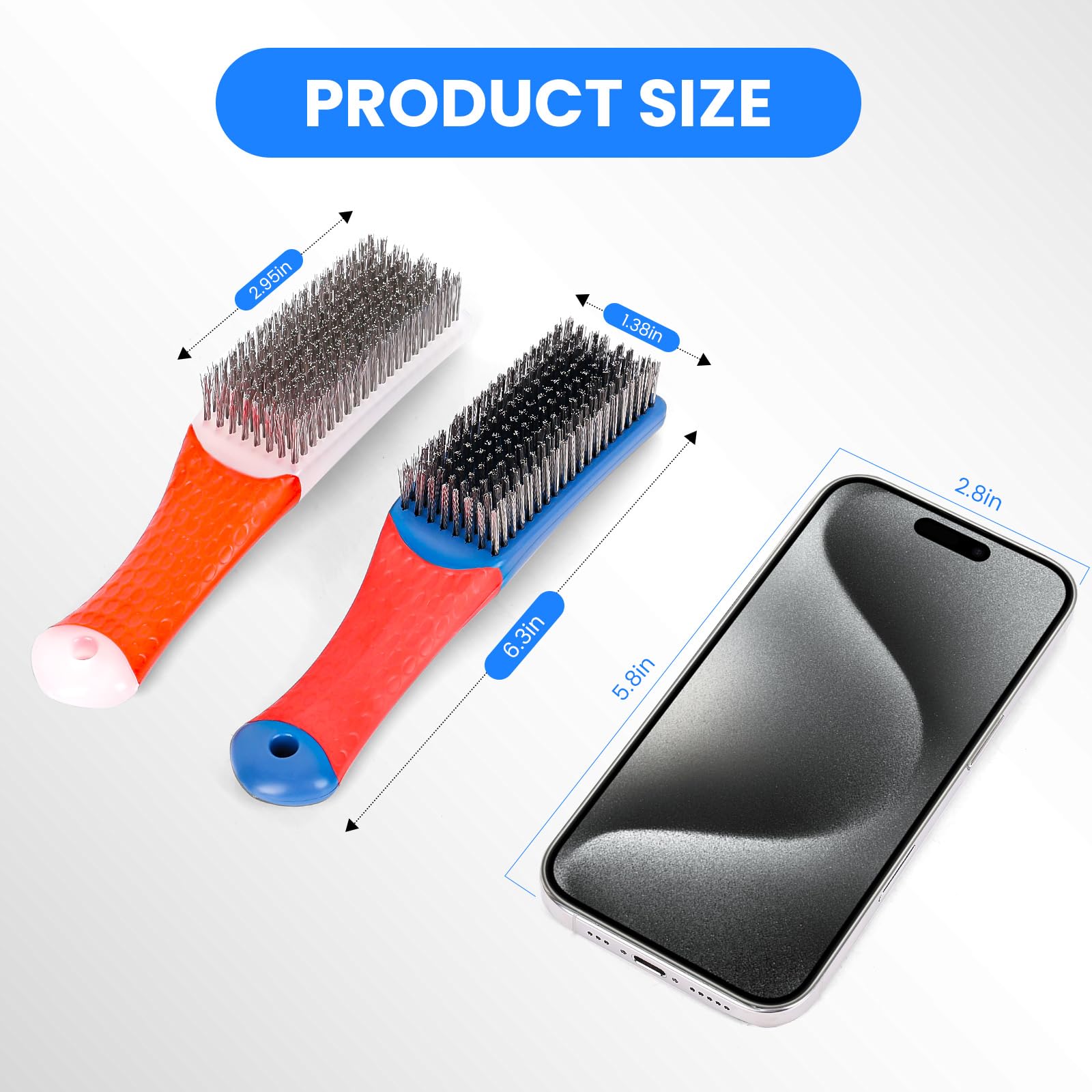 Stainless steel bristles close up rust removal brush