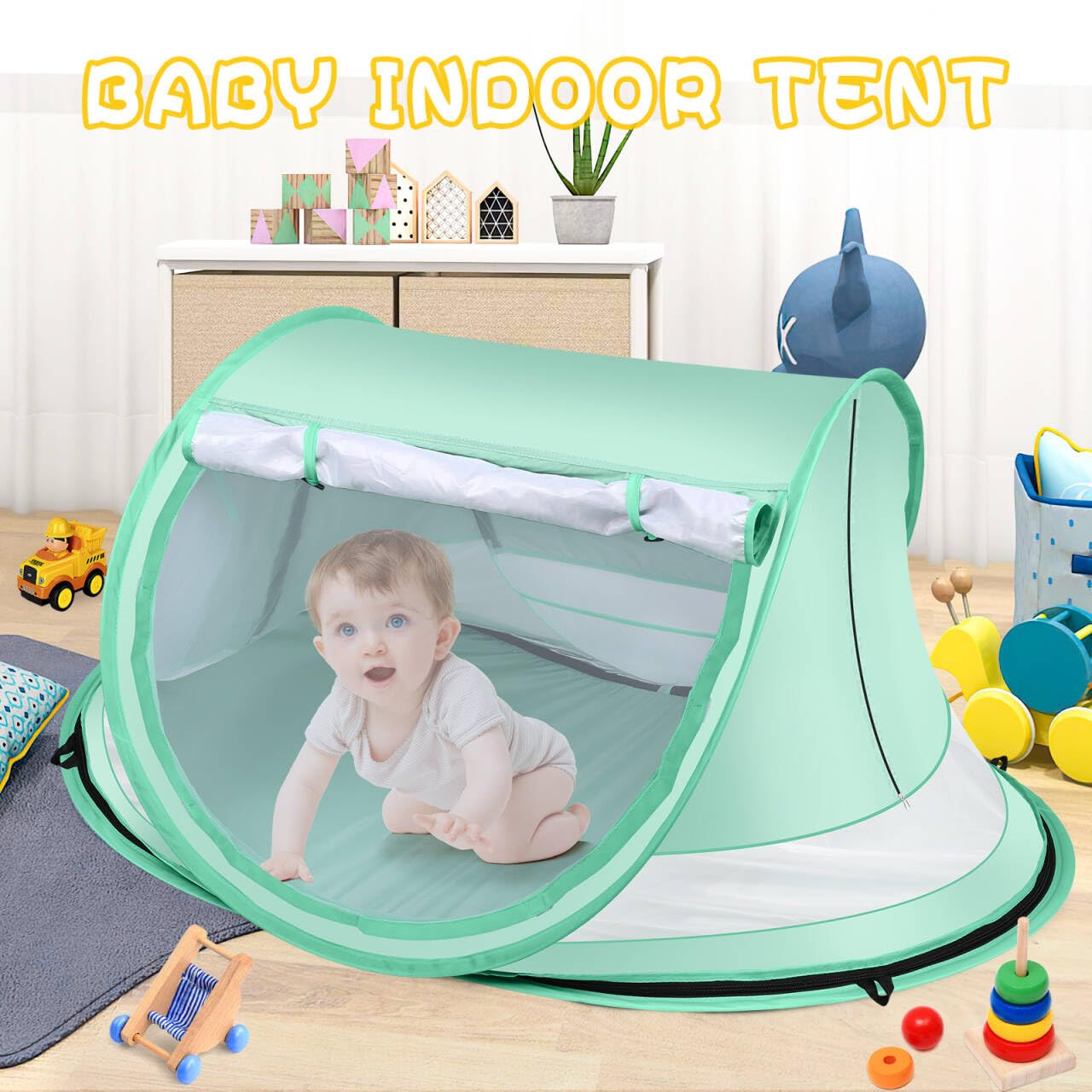 Mesh around tent for airflow and mosquito protection