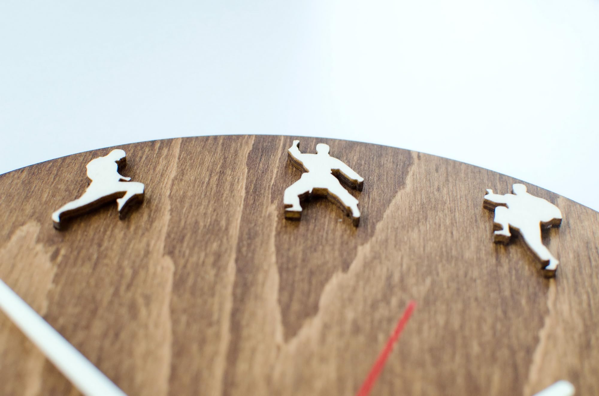 Wood wall clock martial arts decor karate taekwondo 10 inch