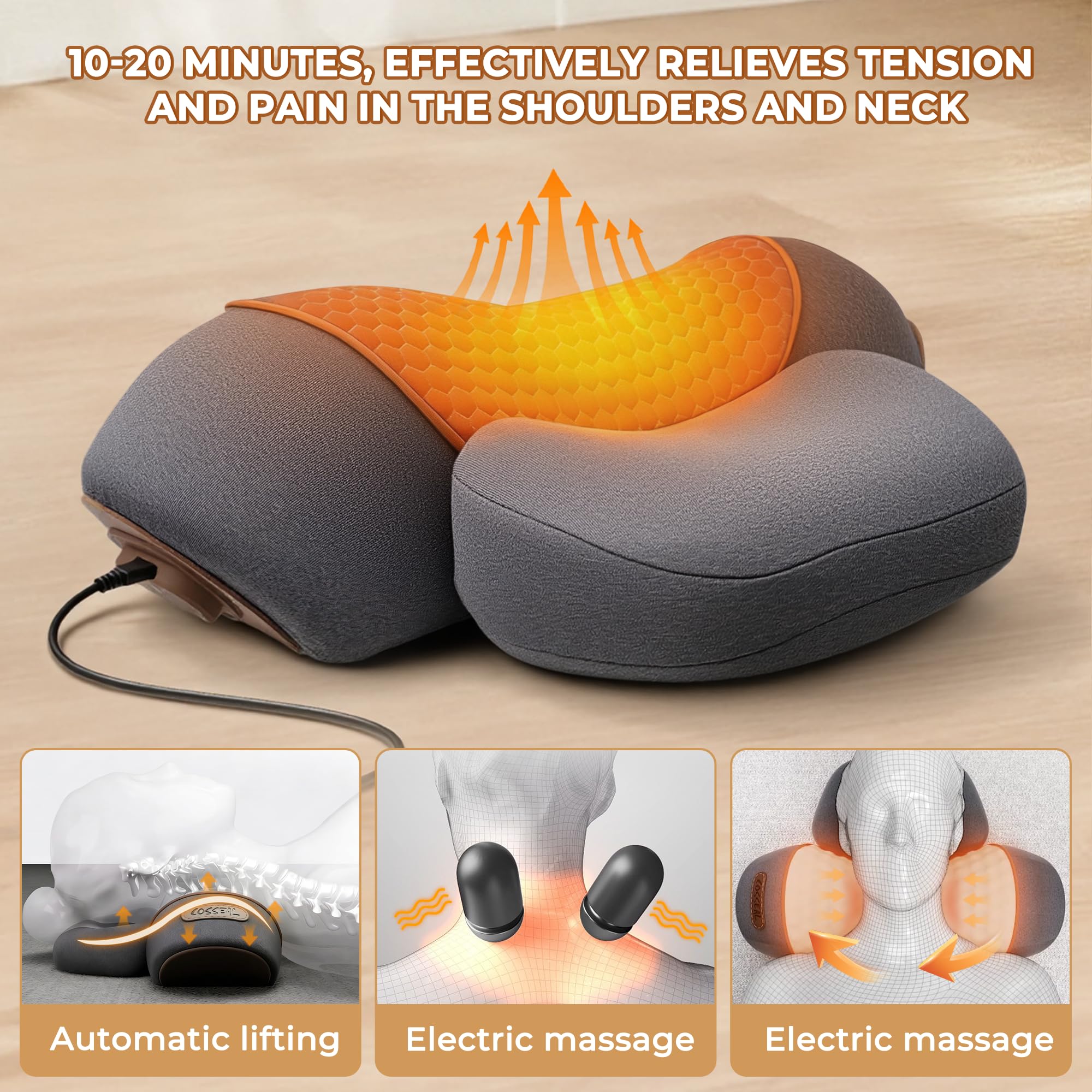 Grey KASHIBANG massage pillow neck adjustable air traction