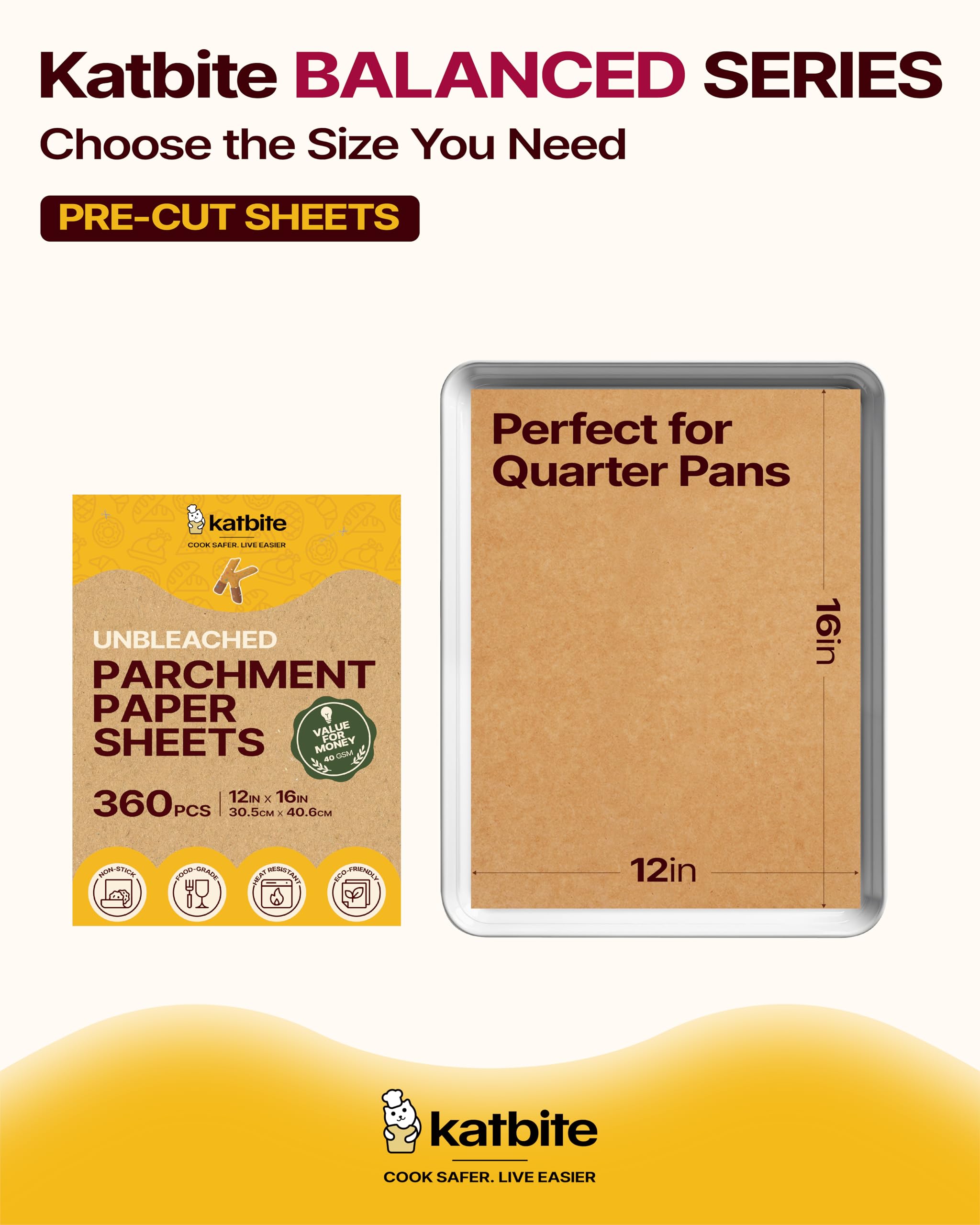 360 sheet precut parchment paper for baking