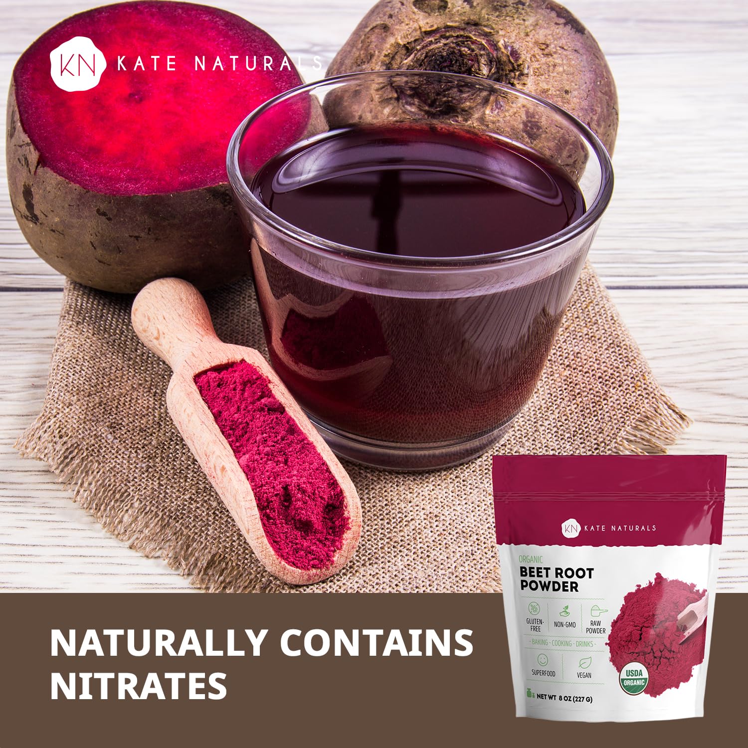 Beet root powder one teaspoon use Kate Naturals