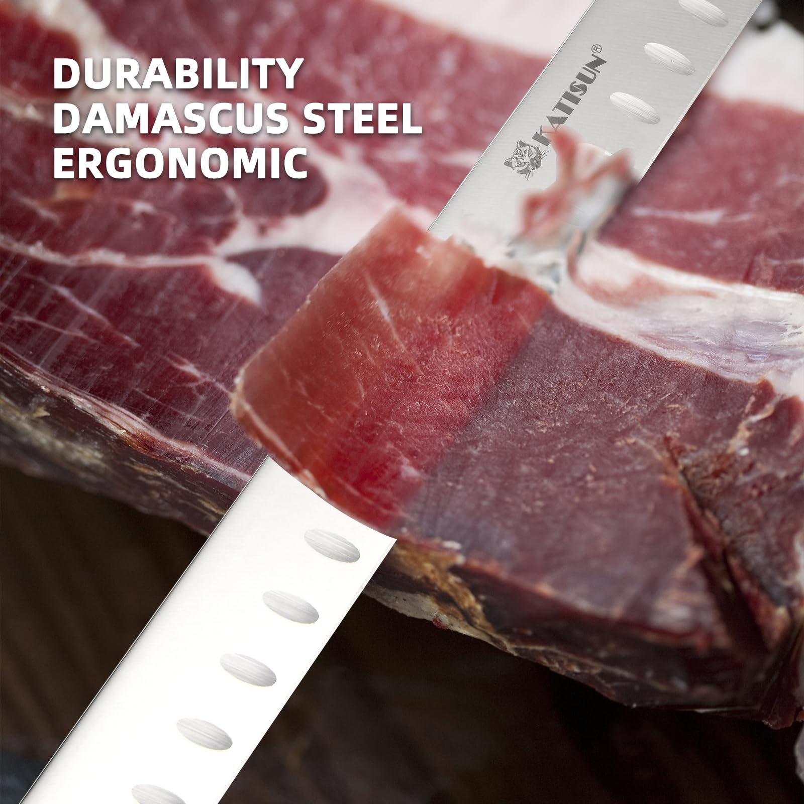 Stainless steel blade resists corrosion on KATISUN brisket knife