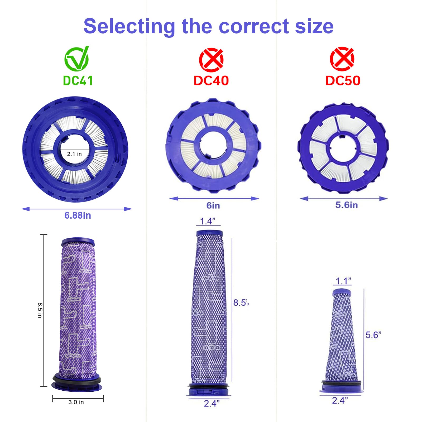 Includes two post filters and two pre filters for Dyson Ball Animal