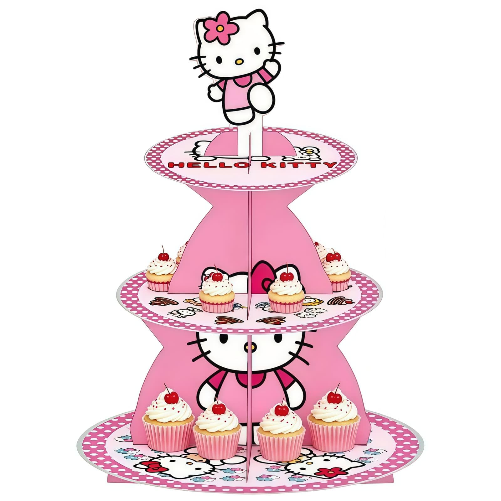 Kawaii Anime Cupcake Stand three tier pink cartoon stand