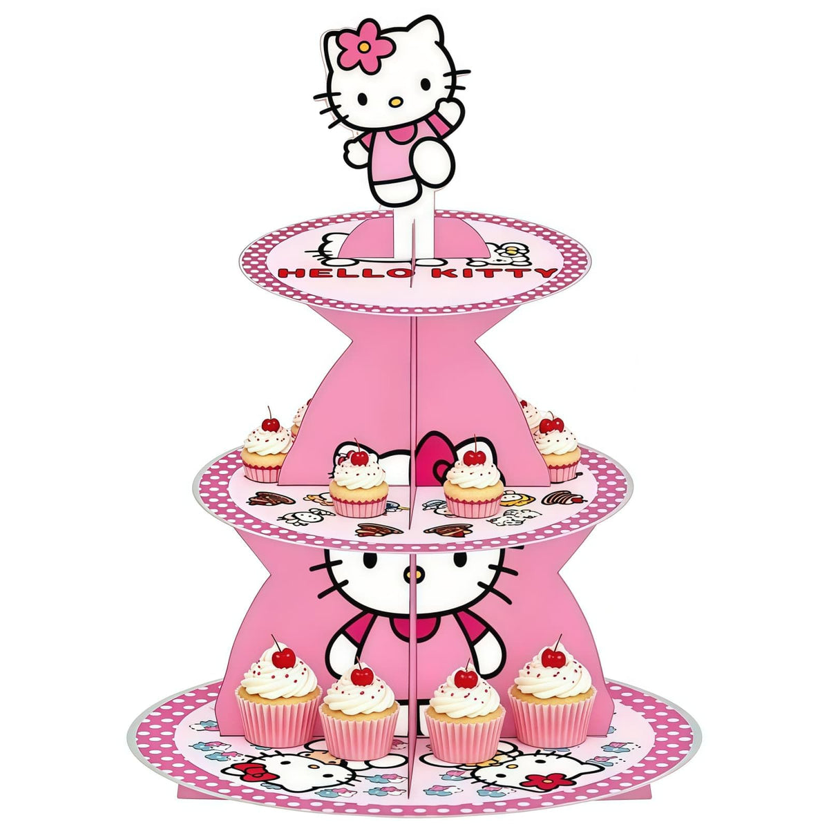 Kawaii Anime Cupcake Stand three tier pink cartoon stand