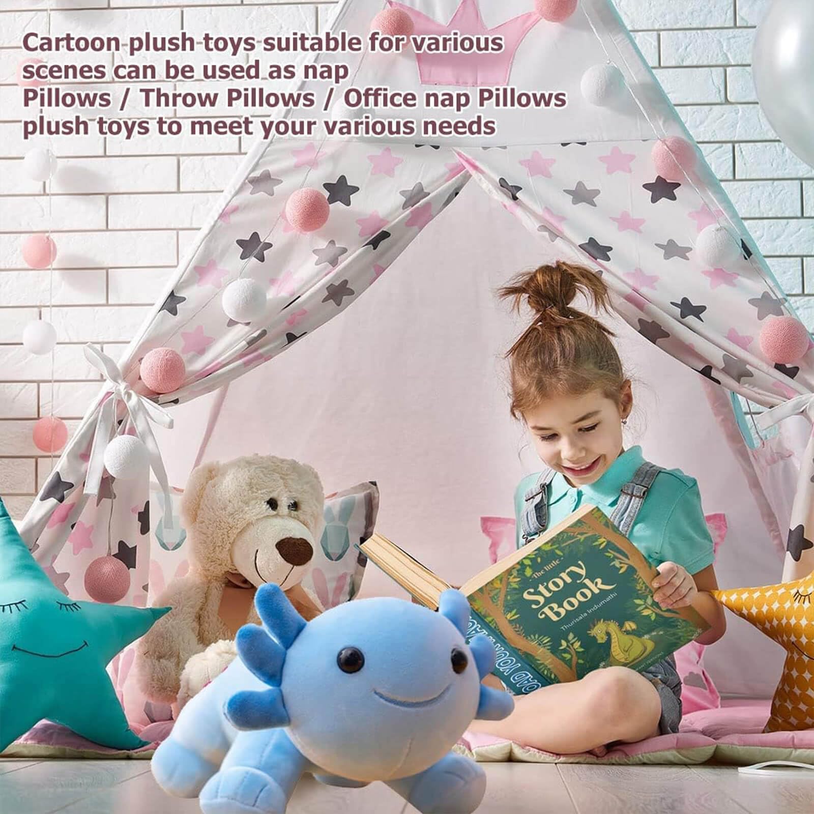 Kawaii axolotl plush blue DYBFONO