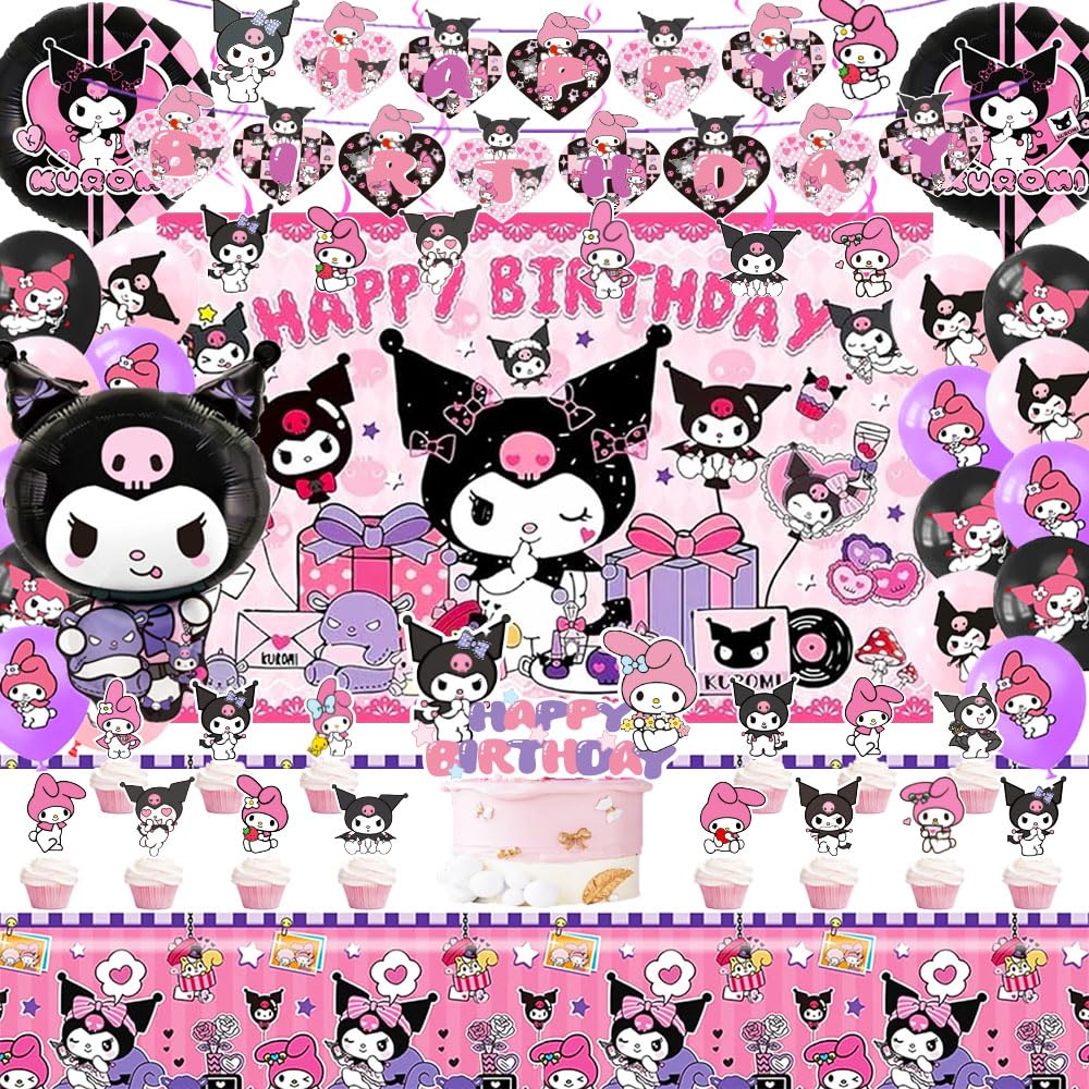 Kawaii birthday backdrop for cute party decor