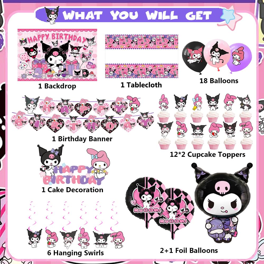 Kawaii birthday banner for celebration