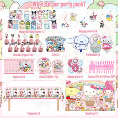 Balloons from Kawaii Birthday Decorations set
