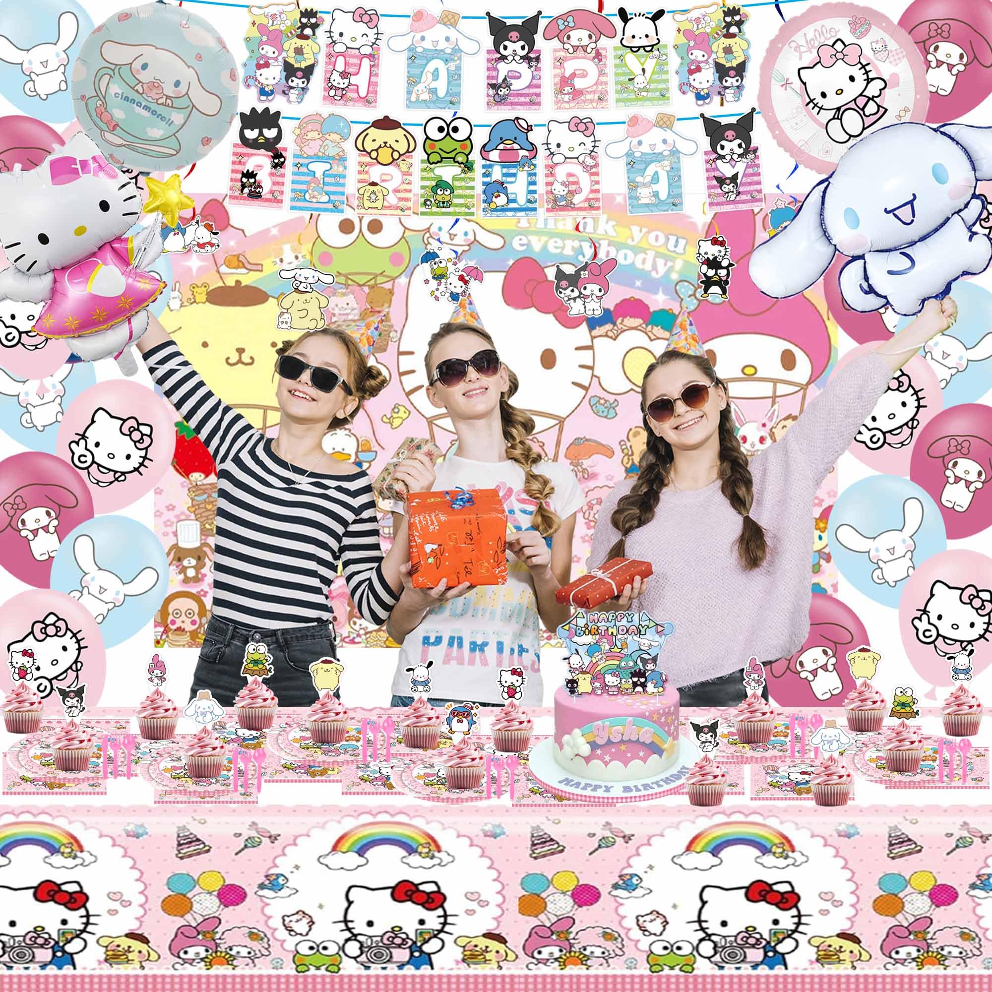 Plates from Kawaii Birthday Decorations party set