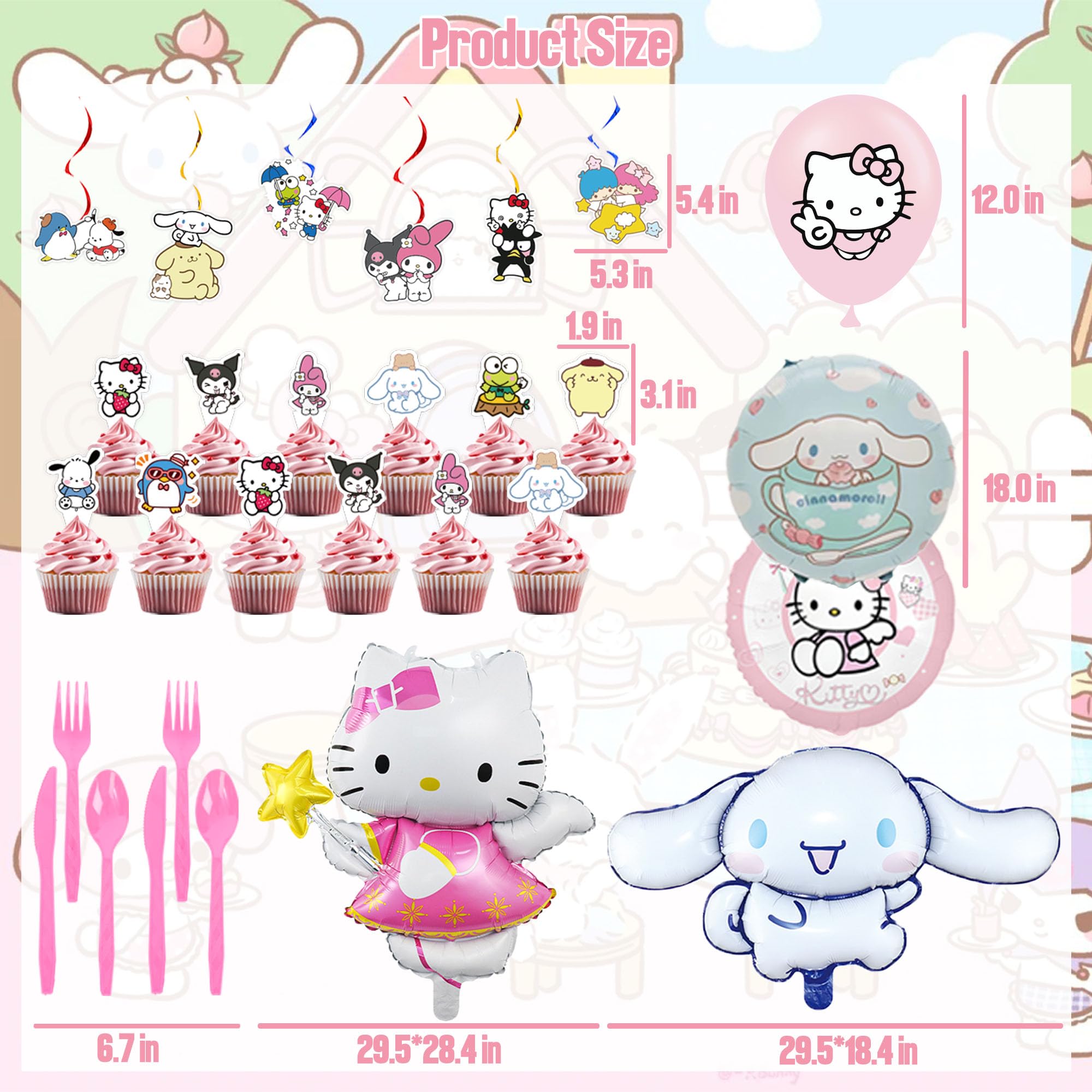 Tablecloth from Kawaii Birthday Decorations set