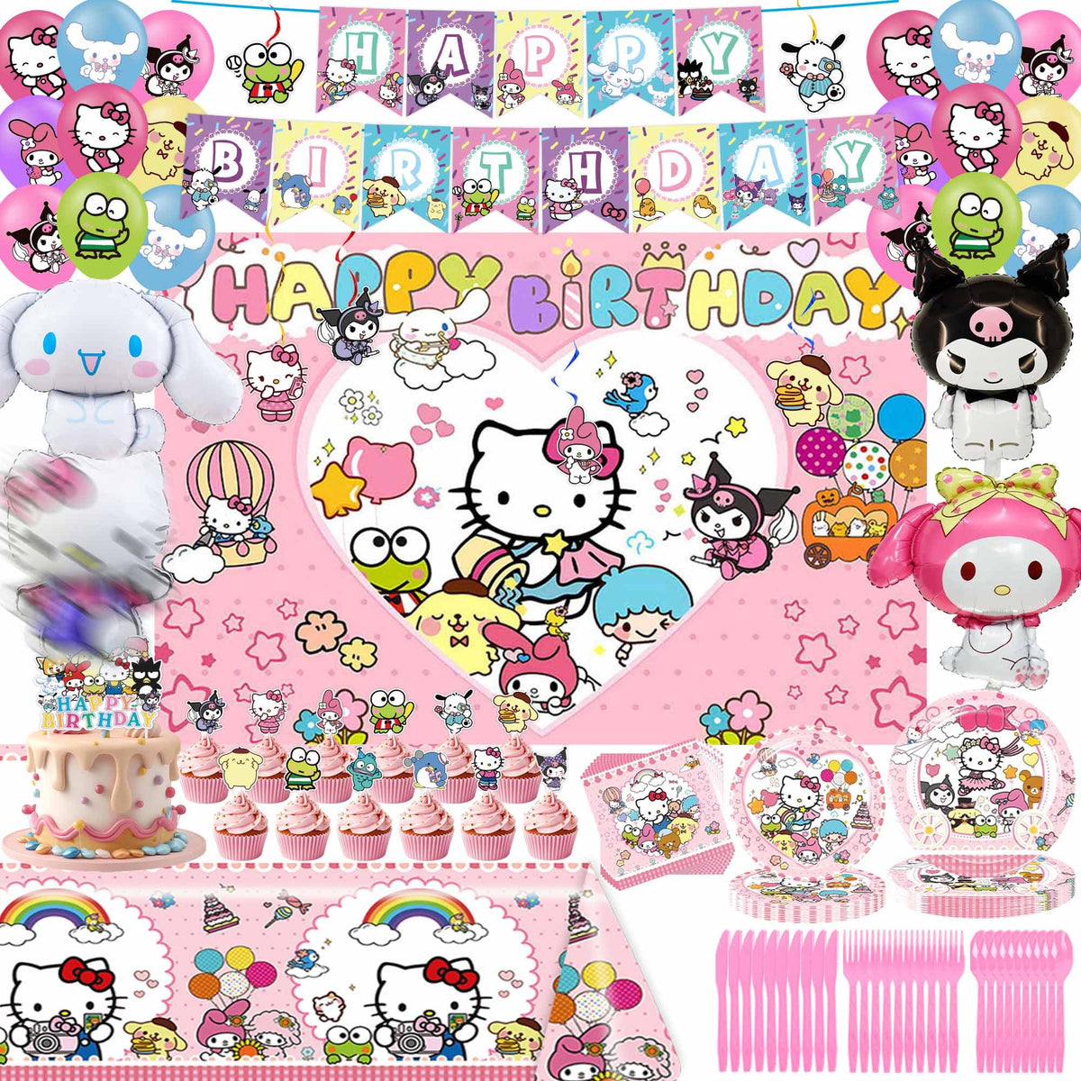 Kawaii Party Decorations anime themed party banner image