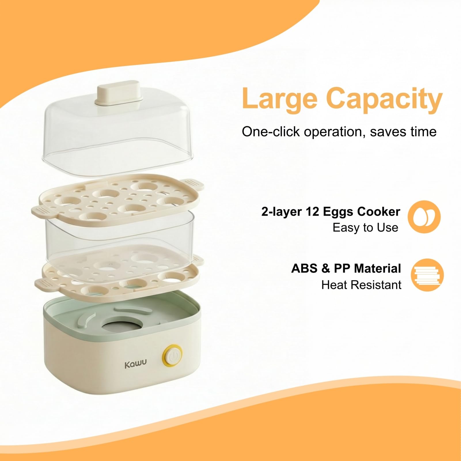 Kawu Egg Cooker double layer mode