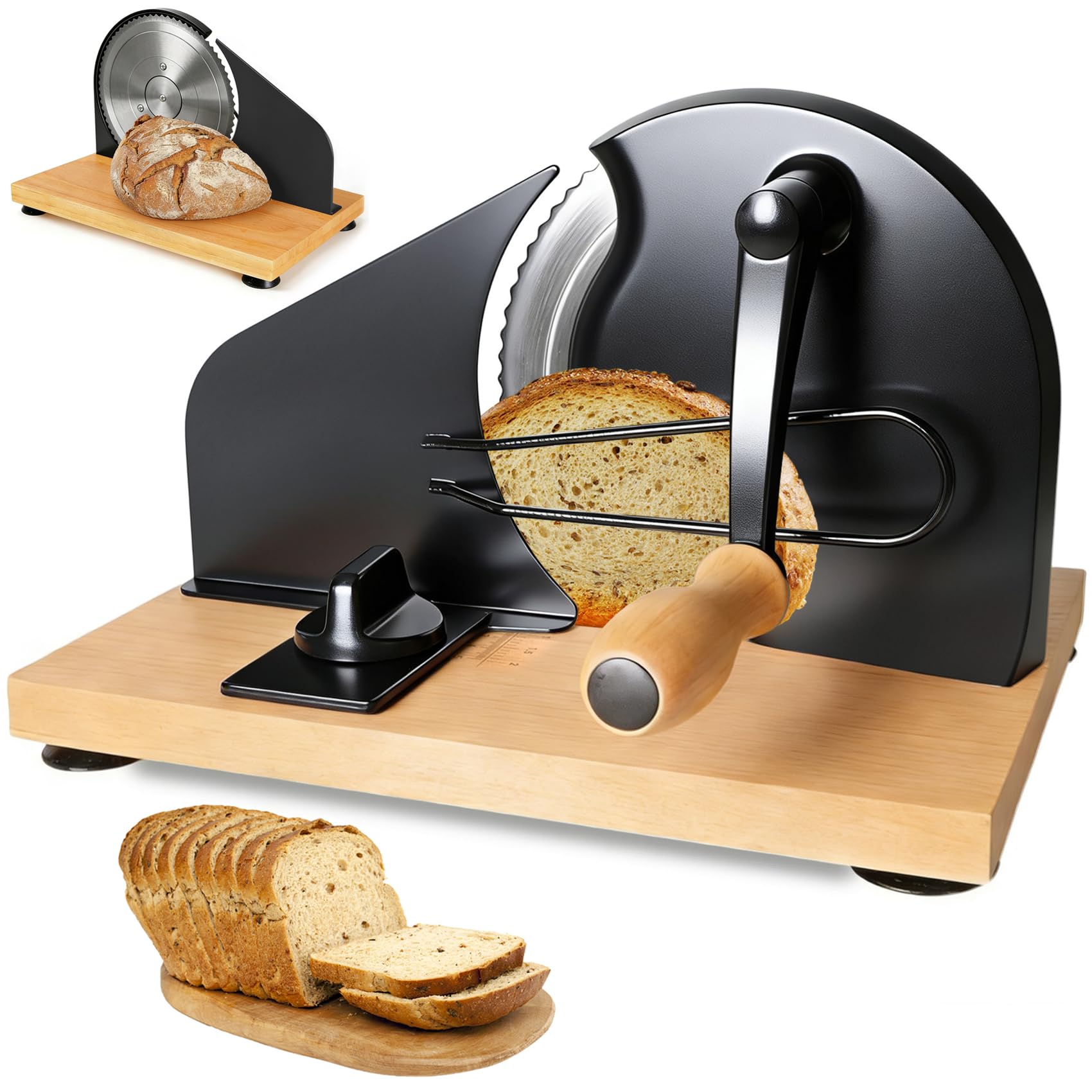 keabys Bread Slicer solid wood construction with retro style handle