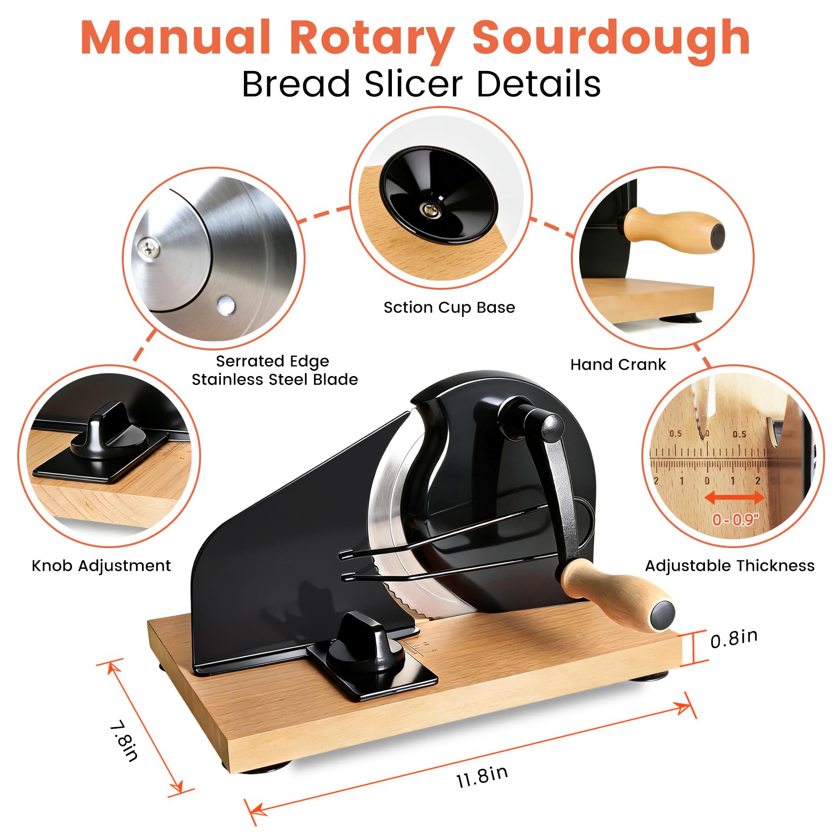 stainless steel blade close up on keabys Bread Slicer